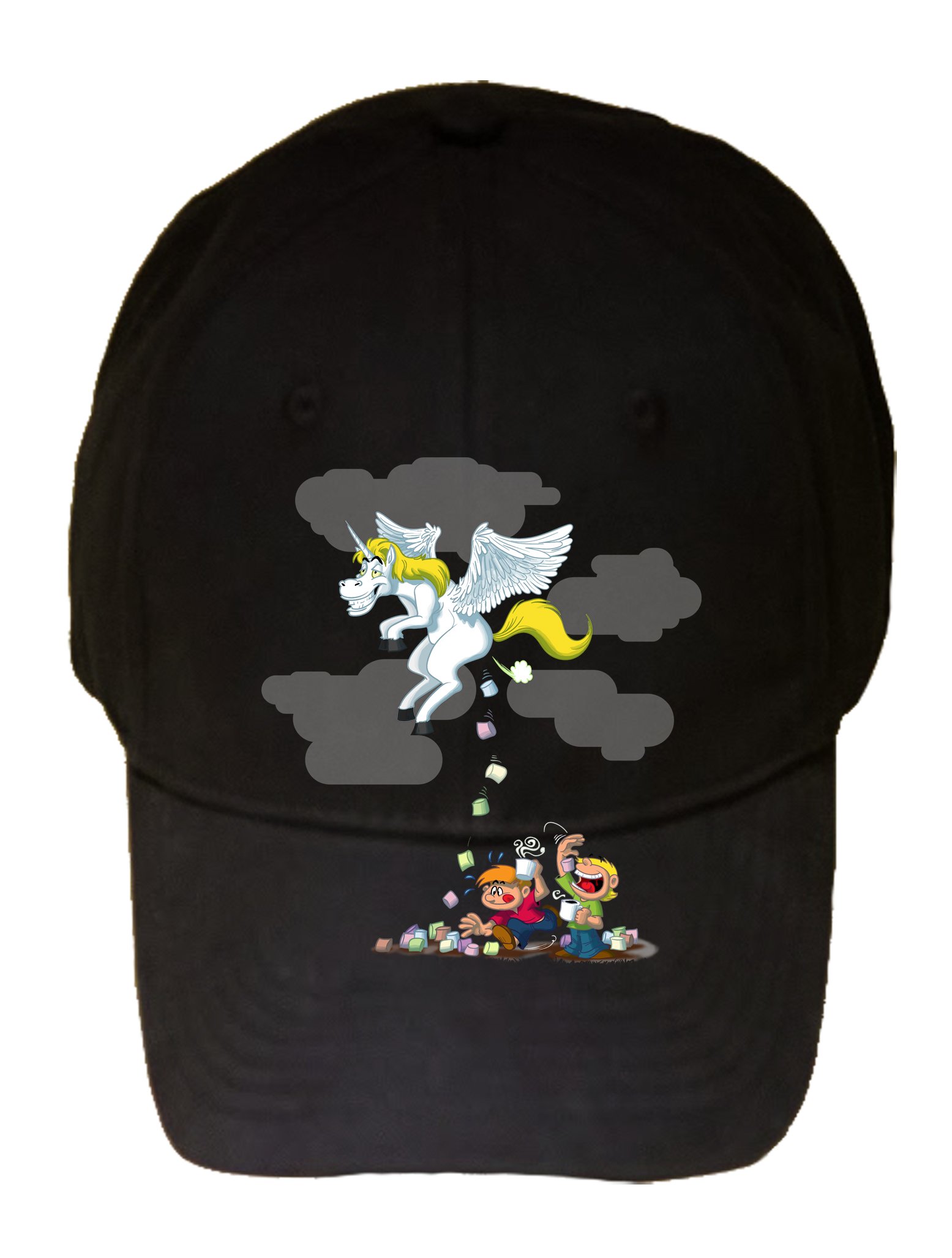 Funny Unicorn Pooping Marshmallow Candy - Adjustable Hat for Kids & Adults | Perfect for Birthday Parties, Halloween Costumes & Funny Gifts