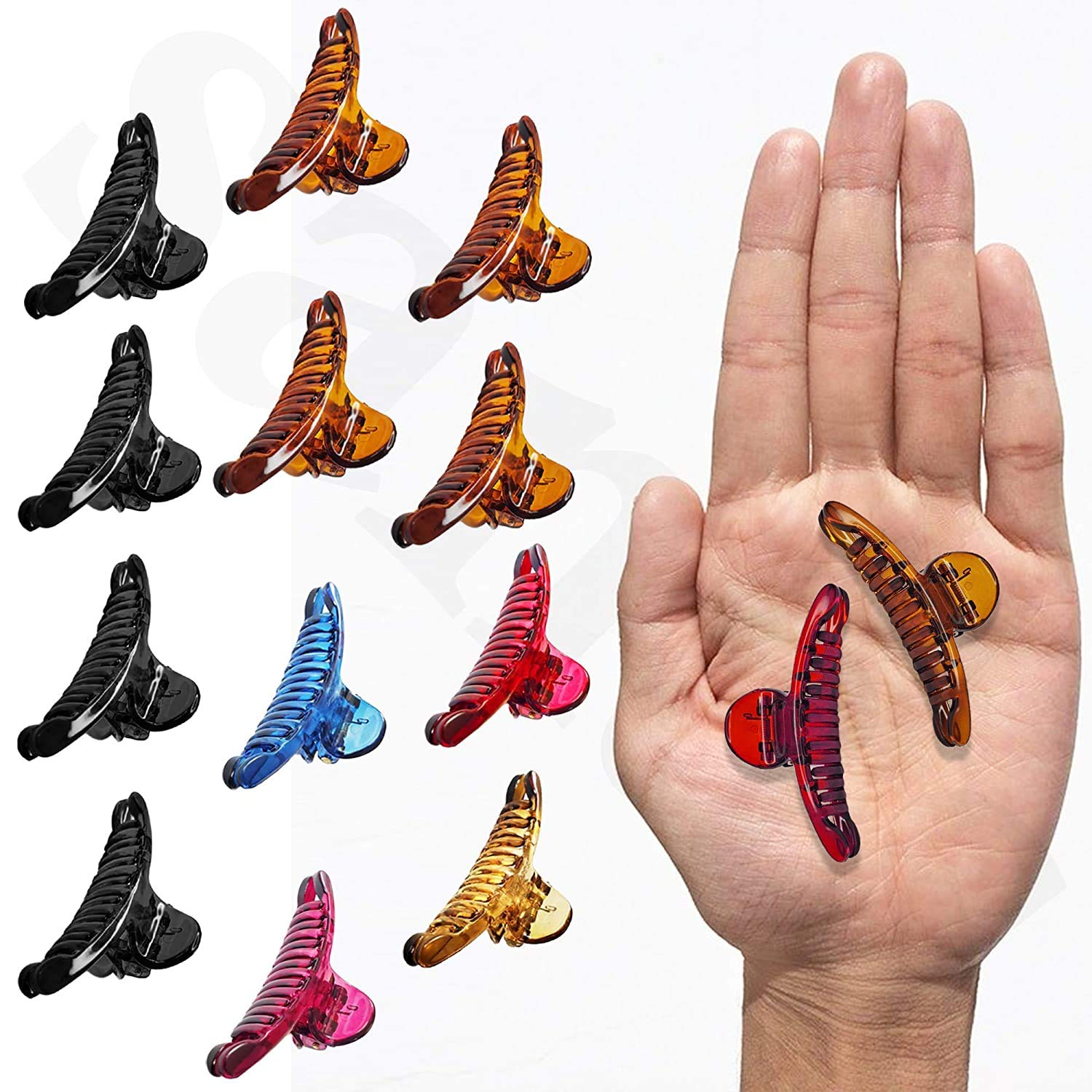 Korean Butterfly Hair Clips - 6 Pack Acrylic Clutchers for Women & Girls - Party & Daily Use