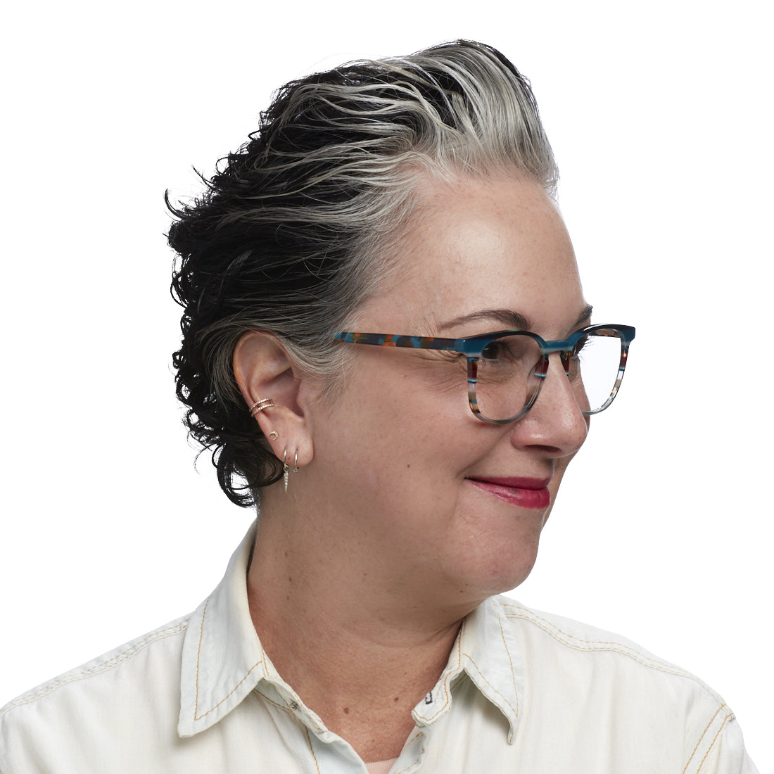 Brown Demi Stripe Eyeglass Frames - Professional Boardroom Style for Men & Women | Lightweight & Durable Acetate Front & Temples | Perfect for Office Meetings, Presentations & Business Events
