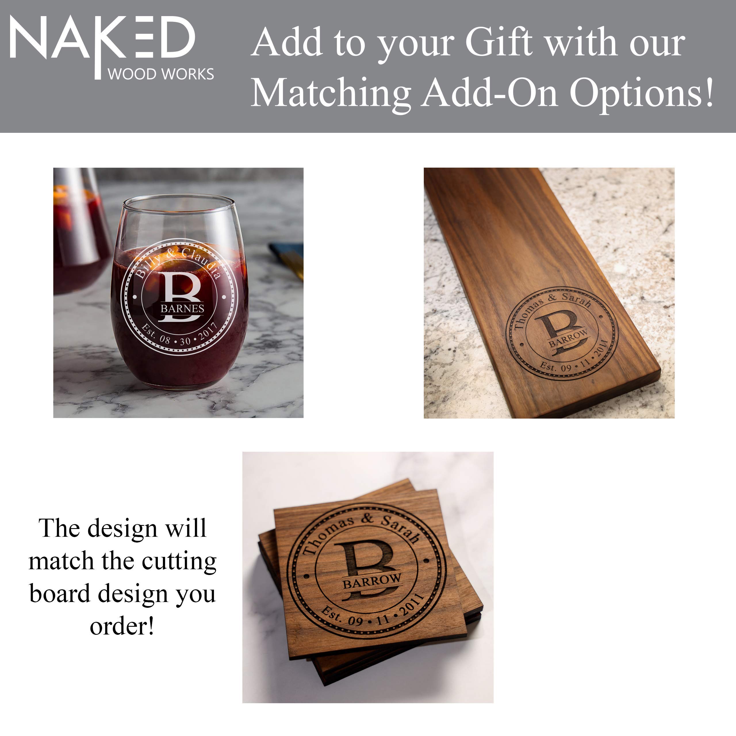 Personalized Wooden Cutting Board - Handmade in USA - Custom Engraved Kitchen Gift for Couples, Weddings, Anniversaries & Holidays (Multiple Sizes SM-XXL) - Perfect for Home Decor, Housewarming & Special Occasions