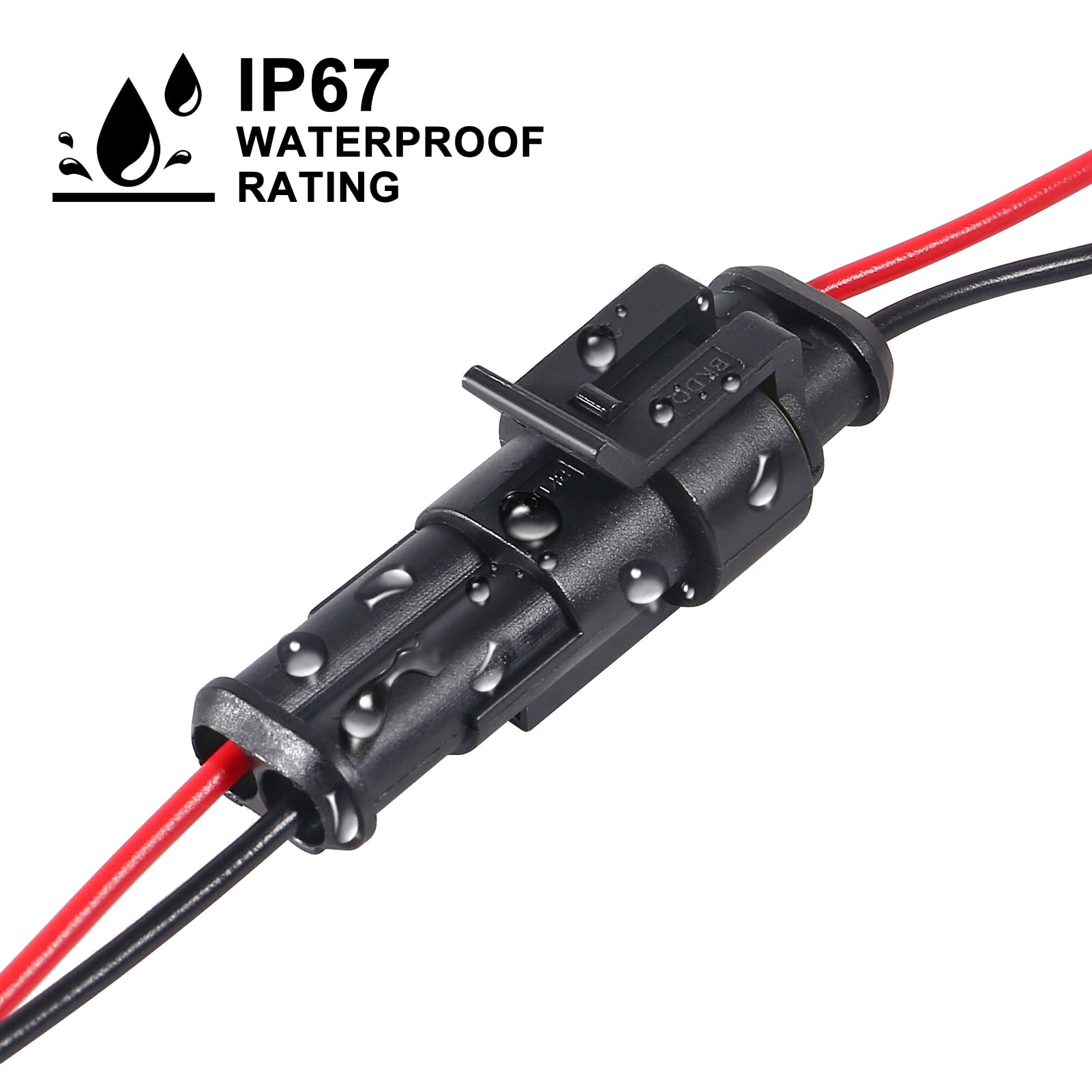 10 Pack 2 Pin Deutsch DT Connectors - 16 AWG Waterproof Electrical Connectors, Male & Female Automotive Wire Terminals for Car, Truck, Boat - Ideal for Off-Road, Marine & Heavy-Duty Vehicle Wiring