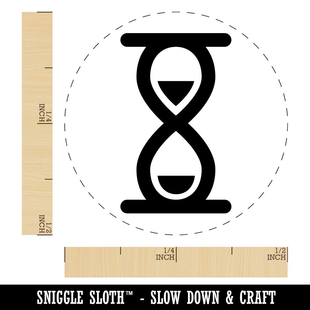 Mini 1/2 Inch Sand Timer Rubber Stamp for Crafting, Planner Stamping, Scrapbooking & DIY Projects - Perfect for Journals, Cards, and Paper Crafts