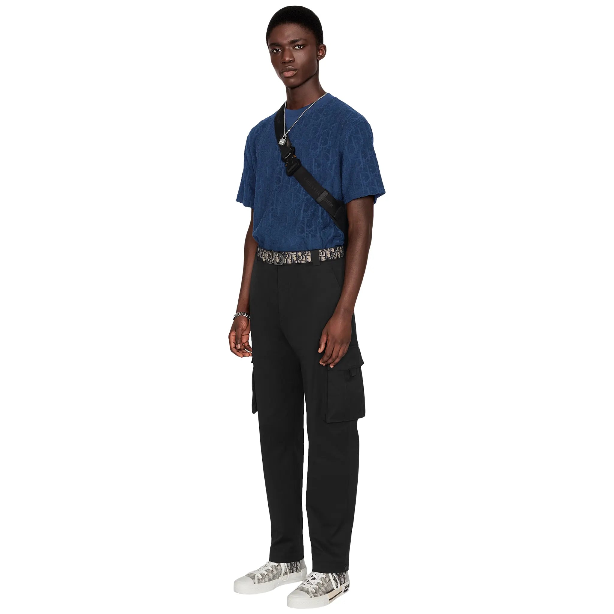 Dior Oblique Towelling Blue T-Shirt for Men - Luxury Cotton Casual Tee for Everyday Wear & Street Style Fashion