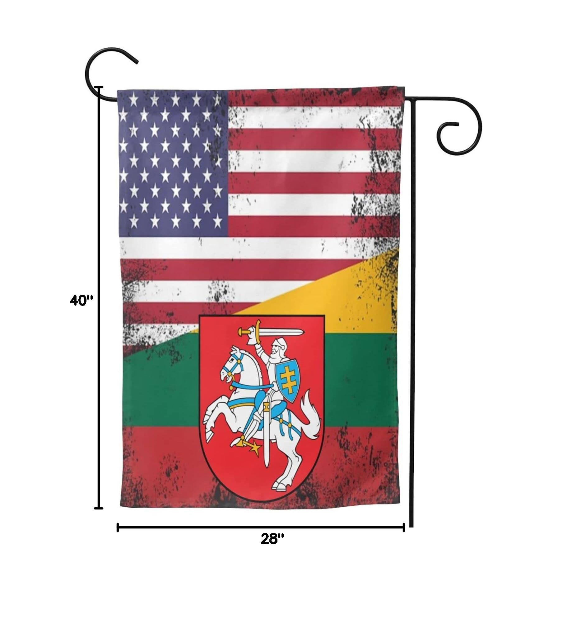 USA & Lithuania Double Sided Garden Flag - Half American Half Lithuanian Flag for Outdoor Decor, Yard, Home, Patio | Perfect for International Events, Cultural Celebrations & Patriotic Displays