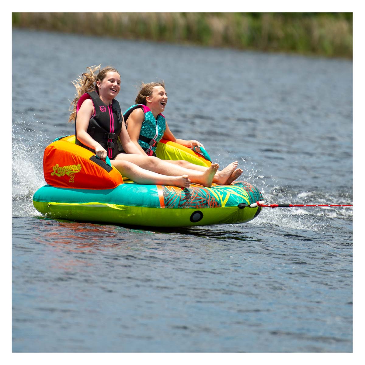 HO Laguna 2-Person Towable Tube for Boating & Water Sports - High-Speed Inflatable Ride for Lakes & Oceans