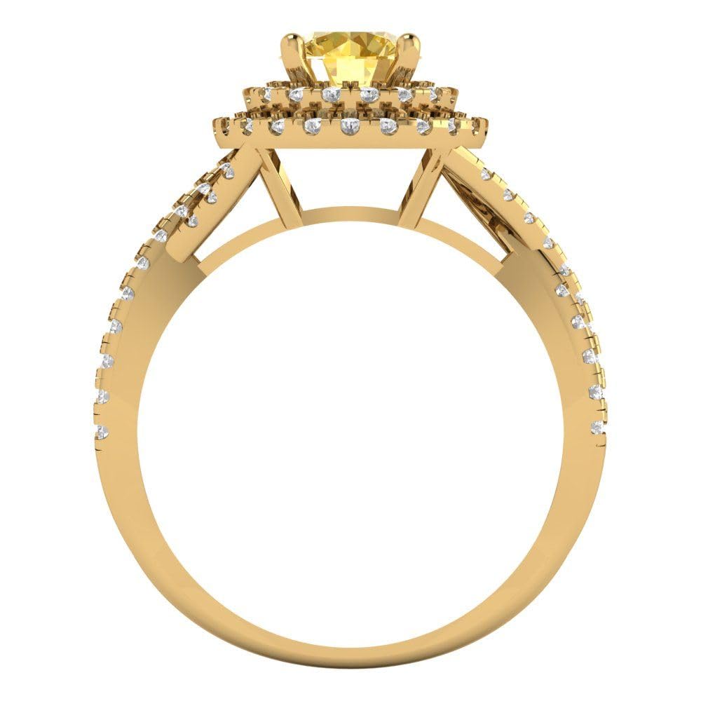 1.40ct Natural Yellow Citrine Ring 18K Gold for Engagement & Wedding