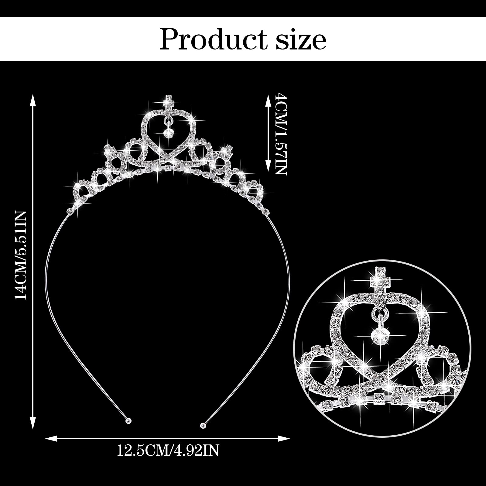 Sibba 2-Piece Princess Crown Tiara Set - Rhinestone Crystal Pearl Headband for Women & Girls - Perfect for Weddings, Prom, Parties, Costumes & Christmas Gifts - Elegant Hair Accessories for Special Occasions