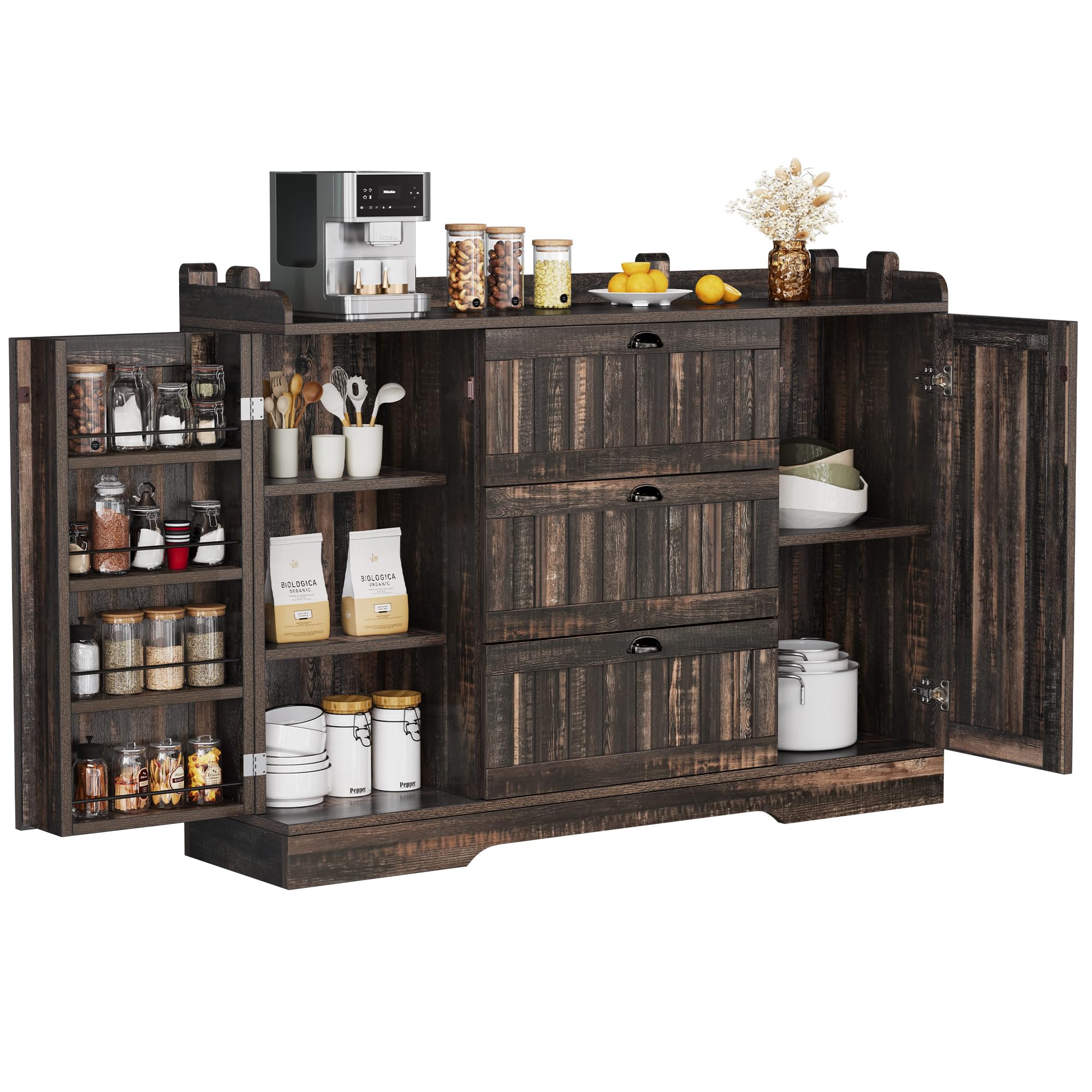 Farmhouse Sideboard Buffet Cabinet with Storage - 59