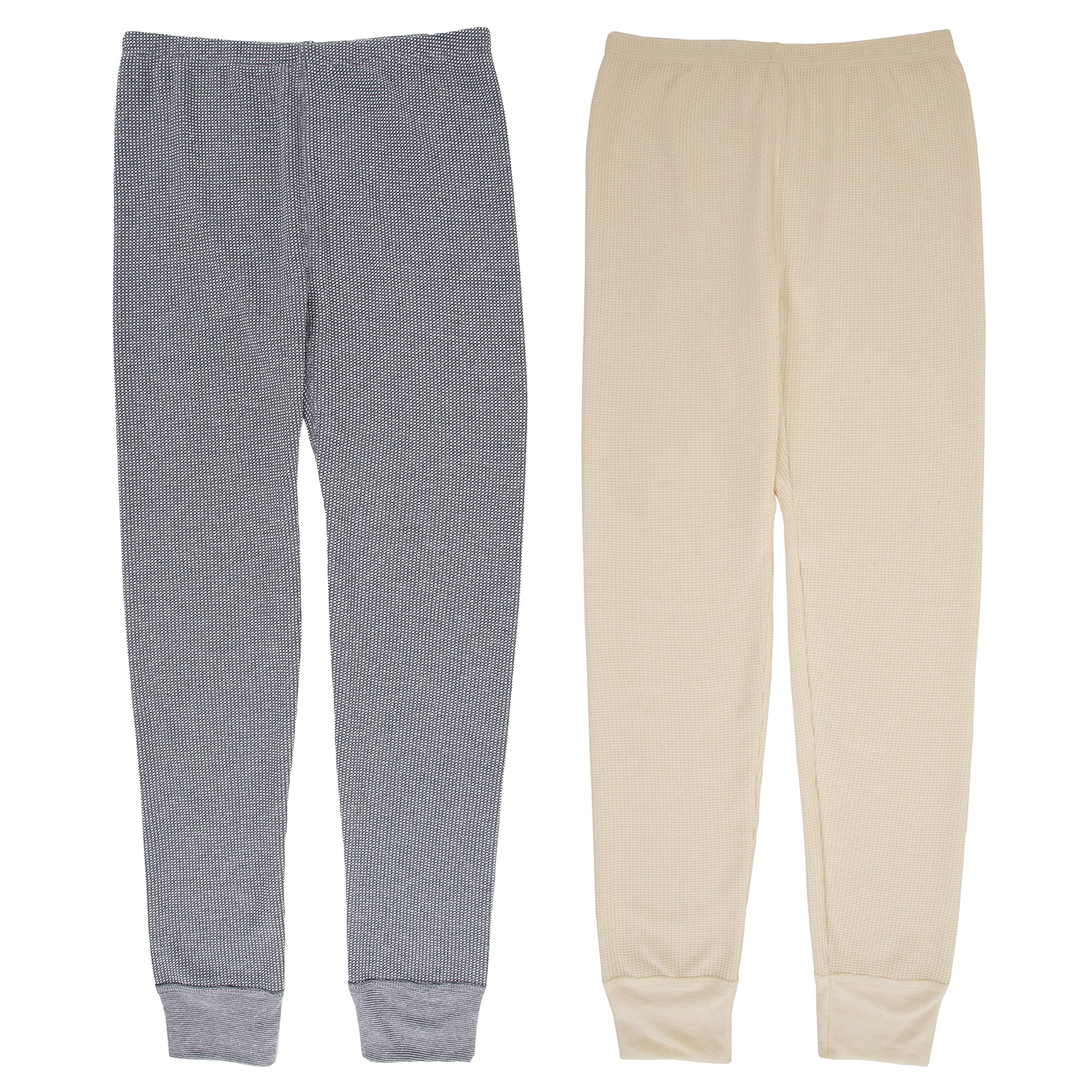 Fruit of the Loom Girls' Premium 2-Pack Thermal Waffle Bottom Pajama Pants - Soft & Warm Winter Sleepwear for Kids, Perfect for Cold Nights & Lounging at Home