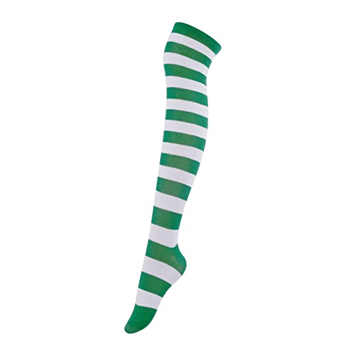 1 Pair - Green and White Stripes