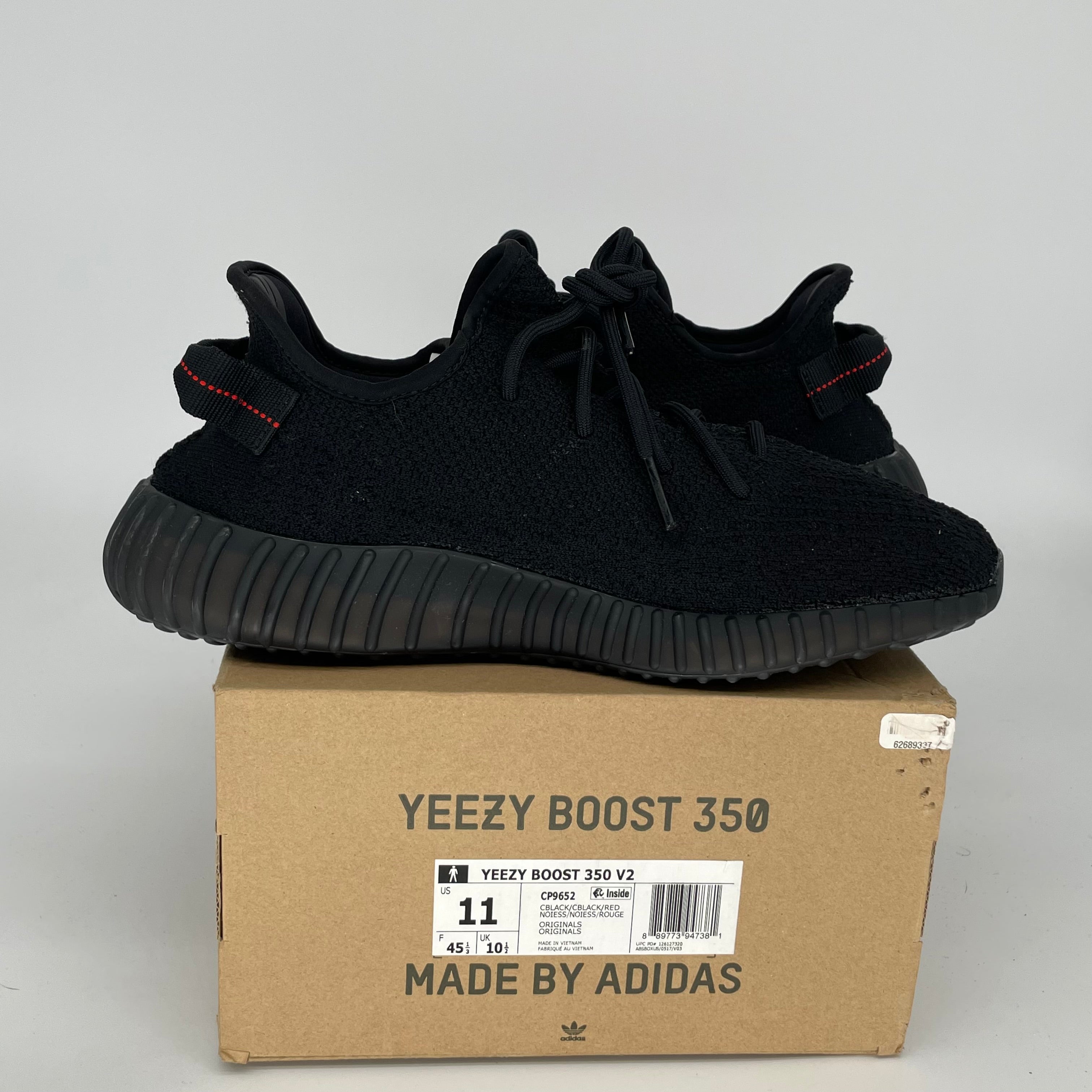 Adidas Yeezy Boost 350 V2 'Bred' - Men's Size 11 | Black/Red Sneakers CP9652 | Running, Casual Wear & Street Style Fashion