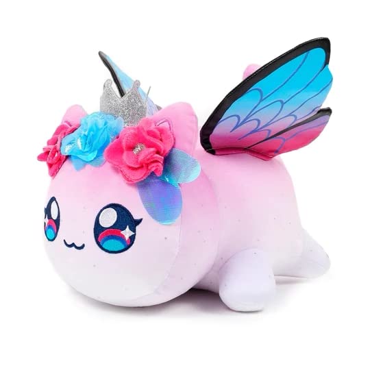 Cute Anime Cat Plush Toy - Meemeows Angel & Demon Stuffed Animal, Soft Cat Pillow Gift for Kids & Fans (Butterfly Cat Design) - Perfect for Bedroom Decor, Birthday Presents, and Anime Collectors