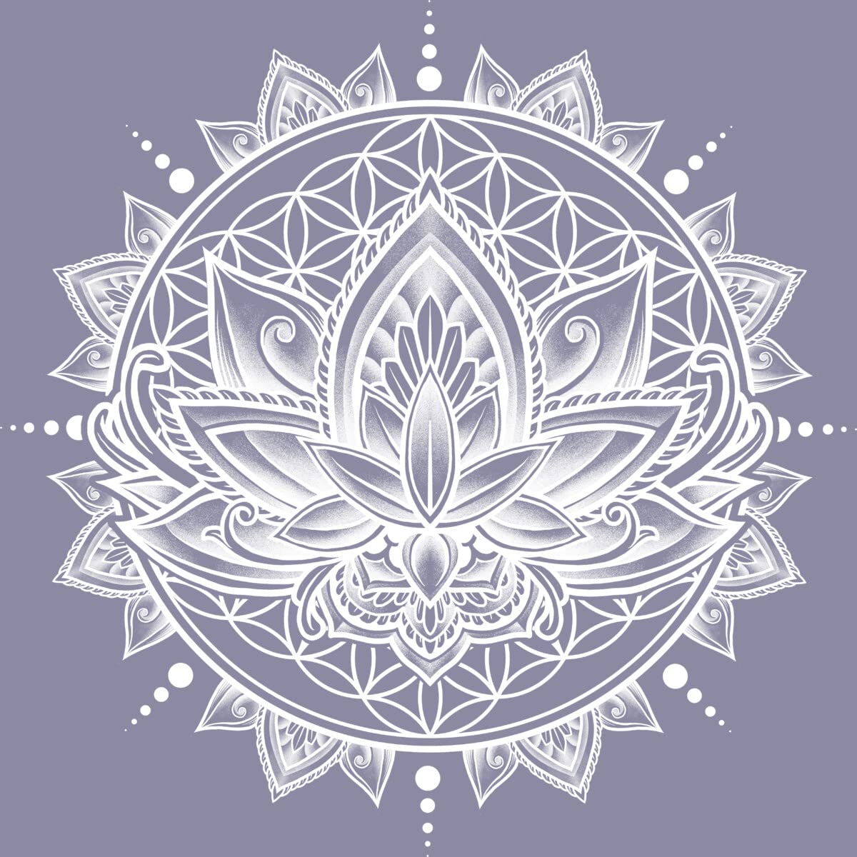 Design By Humans Women's Lotus Mandala White Racerback Tank Top - Yoga & Summer Casual Wear - Breathable Comfort Fit Workout Top