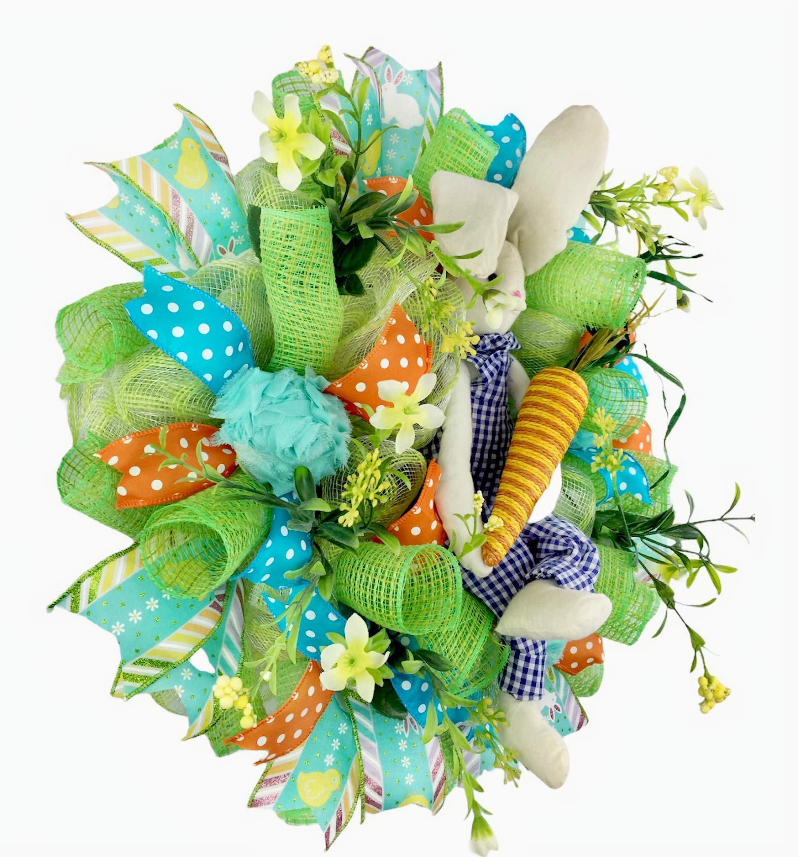 Easter Spring Wreath with 3 Floral Eggs, 18