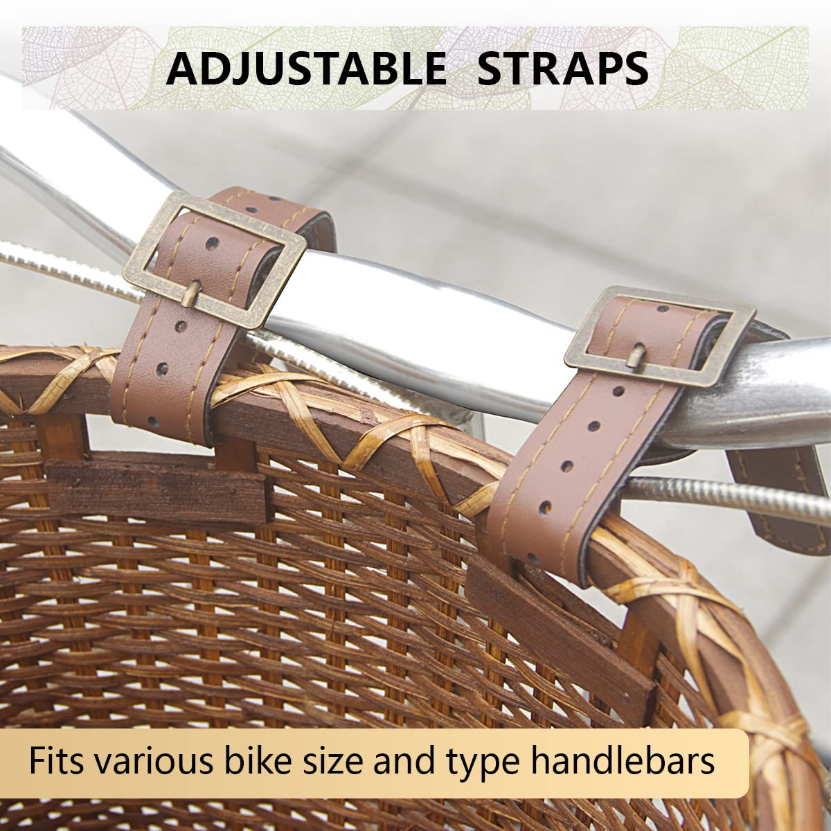 Stylish Woven Rattan Bike Basket for Front Handlebar - Perfect for Groceries, Picnics & Commuting - Durable & Eco-Friendly Bicycle Accessory