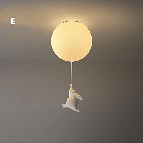 Modern LED Cartoon Bear Pendant Light - Cute Nursery Lamp for Kids Bedroom, Children's Room Decor - Dimmable Hanging Light Fixture (13cm Diameter, White) - Perfect for Bedtime Stories & Playroom Ambiance