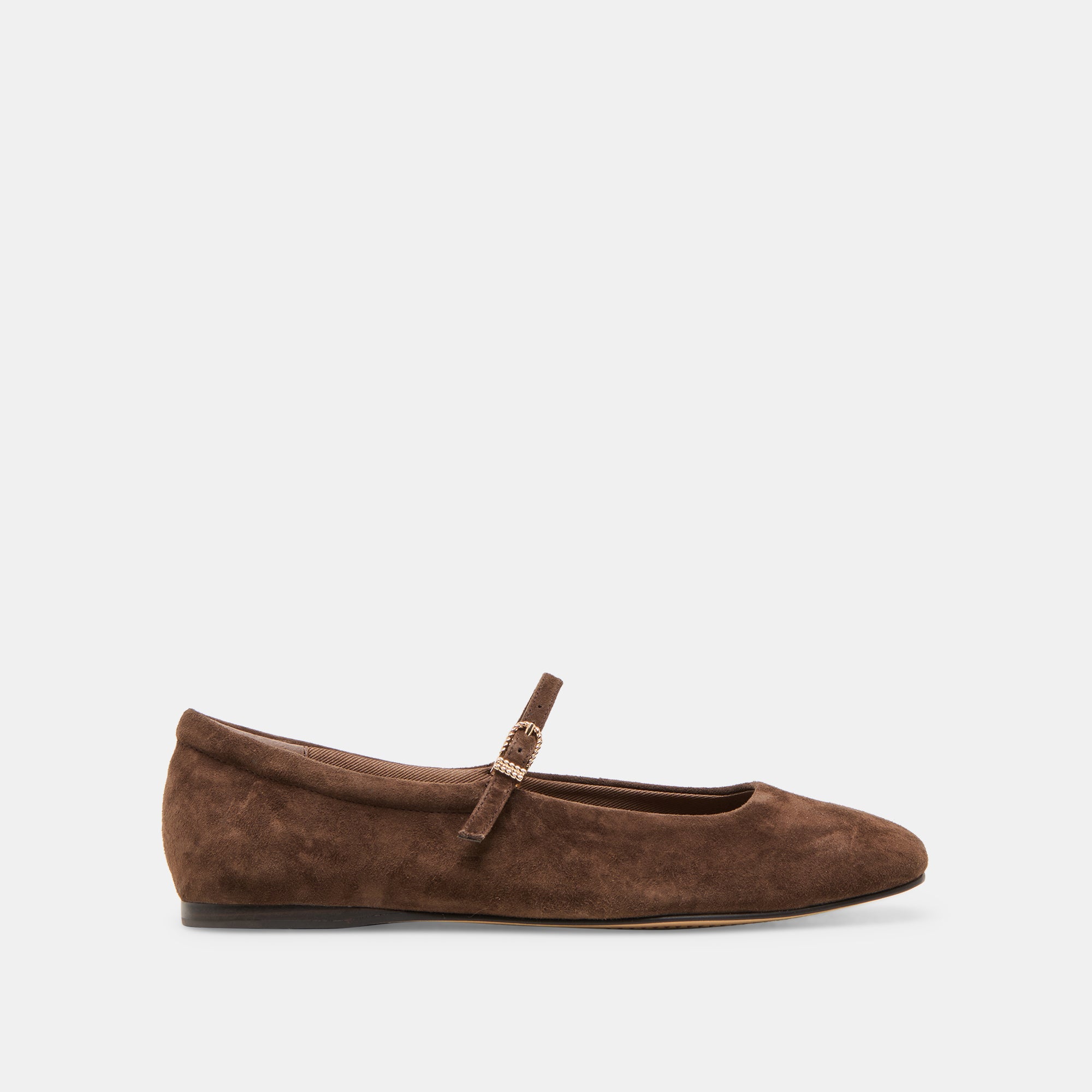 REYES Women's Ballet Flats - DK Brown Suede Comfortable Slip-On Shoes for Casual Wear, Office & Travel