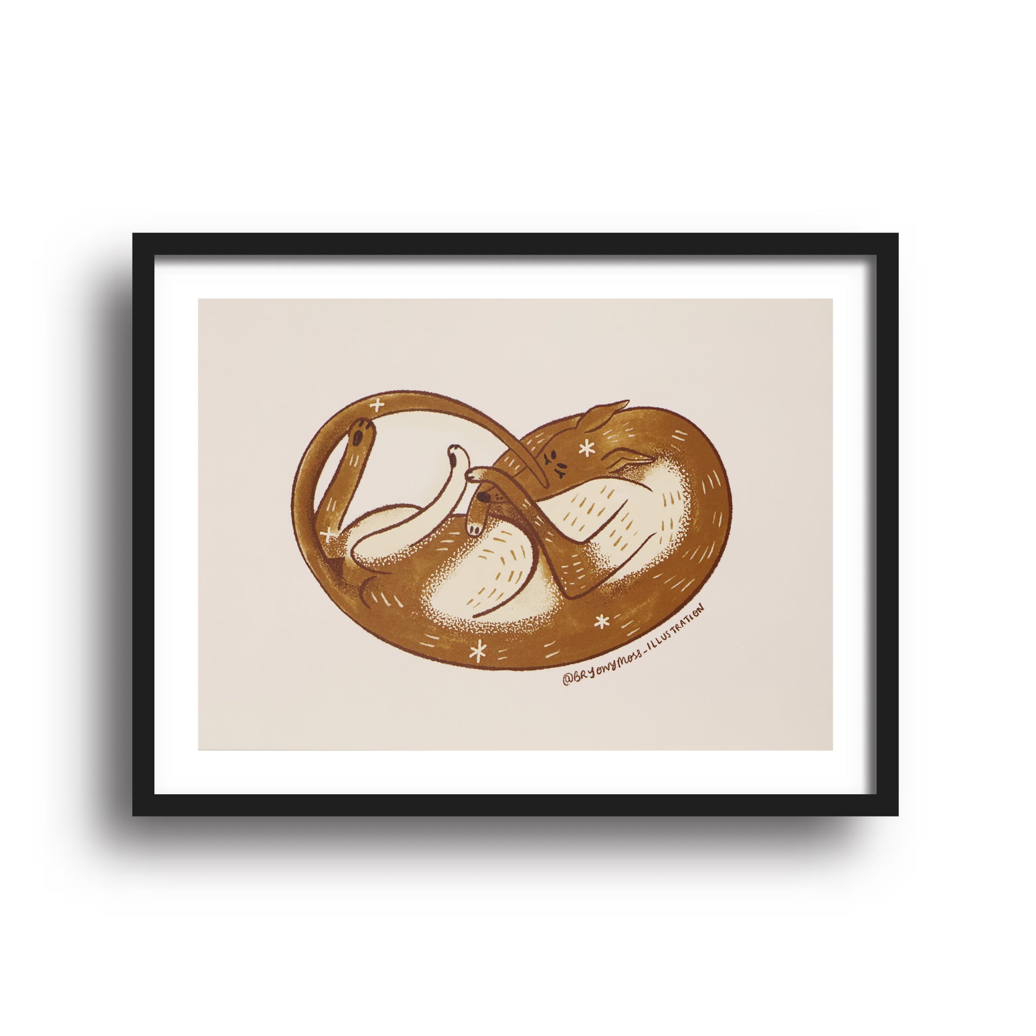 Bryony Moss Pretzel A5 Art Print - Whimsical Kitchen Decor for Home, Office & Gifts | Wall Art for Food Lovers & Pretzel Enthusiasts