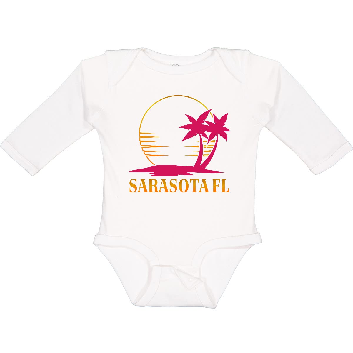 Inktastic Sarasota Florida Sunset Beach Vacation Long Sleeve Baby Bodysuit - Soft Cotton Creeper for Newborns & Infants - Perfect for Beach Trips, Family Photos & Vacation Souvenirs