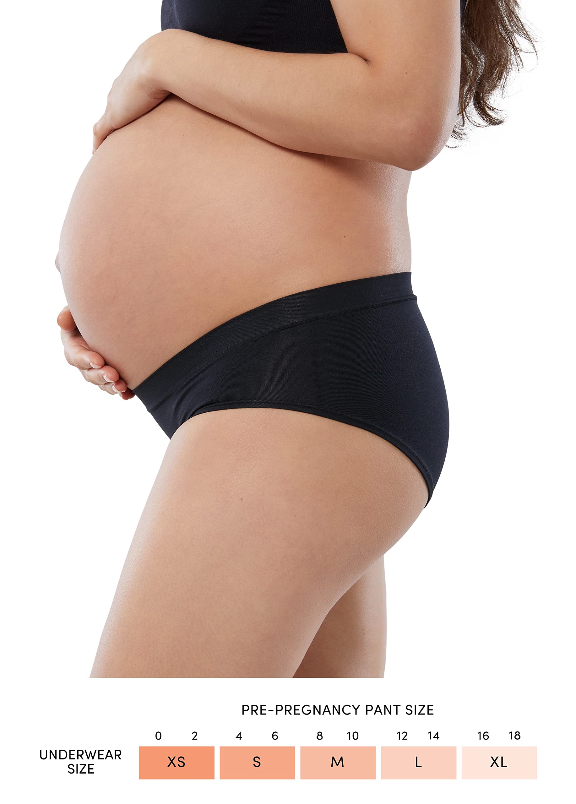 Ingrid & Isabel Basics Seamless Maternity Underwear 3-Pack - Soft Under Belly Fit for Pregnancy Comfort - Perfect for Everyday Wear, Work & Sleep