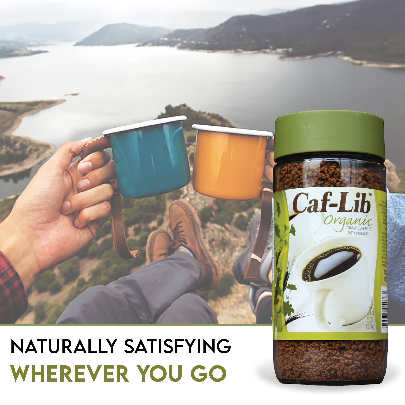 Organic Caf-Lib Coffee Substitute - 5.29 Oz | Caffeine-Free Herbal Beverage | Perfect for Morning Routine, Pregnancy & Healthy Lifestyle