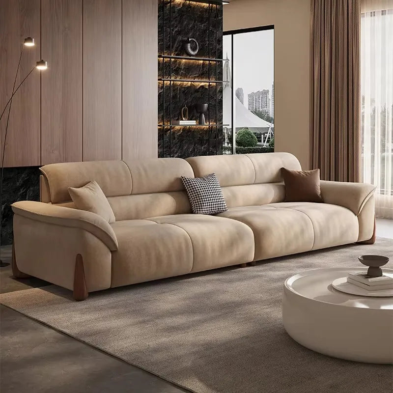 Premium Leather Pouf Ottoman - Modern Footrest & Extra Seating for Living Room, Bedroom, or Nursery - Soft & Durable Home Decor Accent