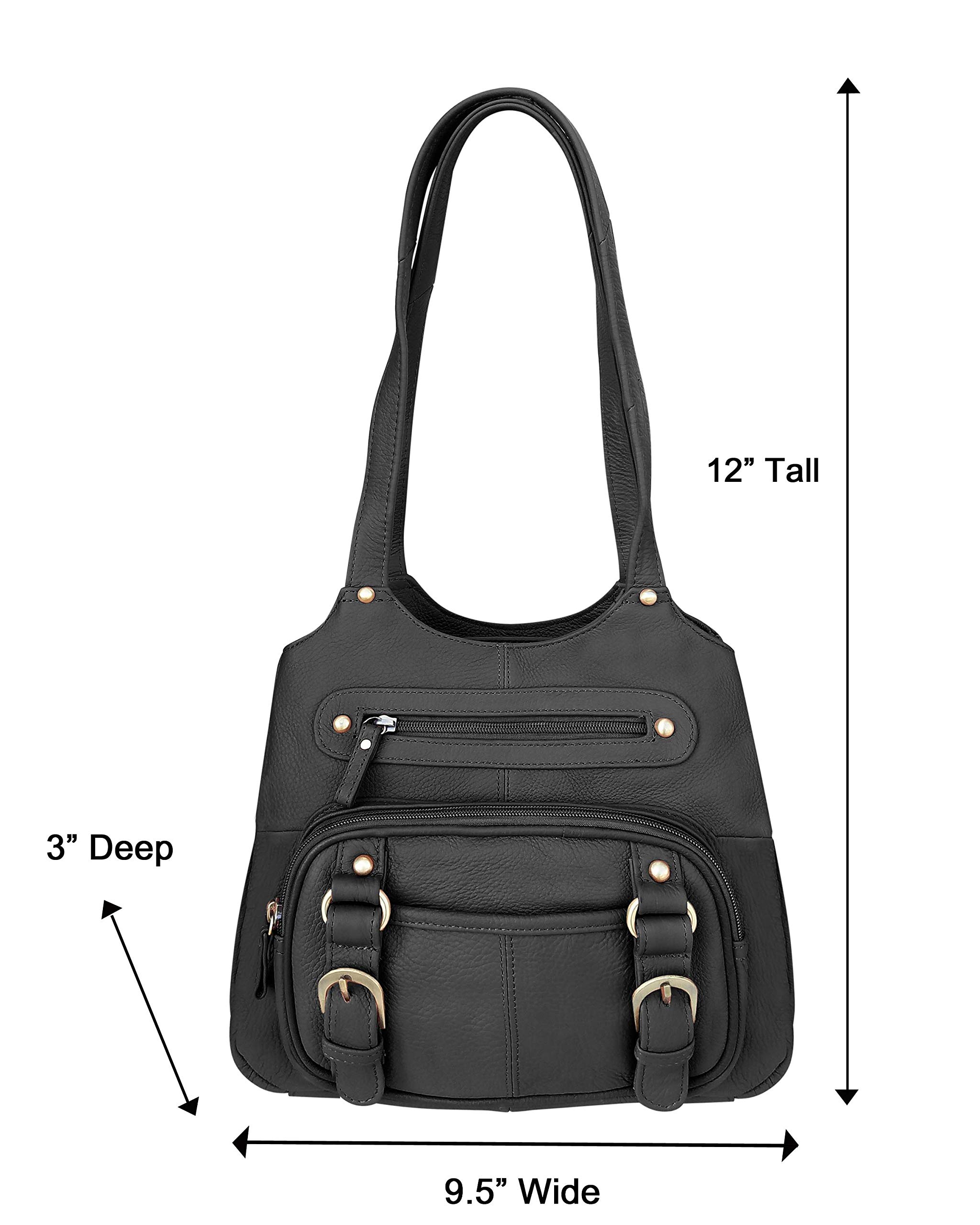 Concealed Carry Purse for Women - Genuine Leather CCW Gun Bag with Locking Security - Ambidextrous Left & Right Hand Draw - Perfect for Everyday Carry, Travel & Personal Protection
