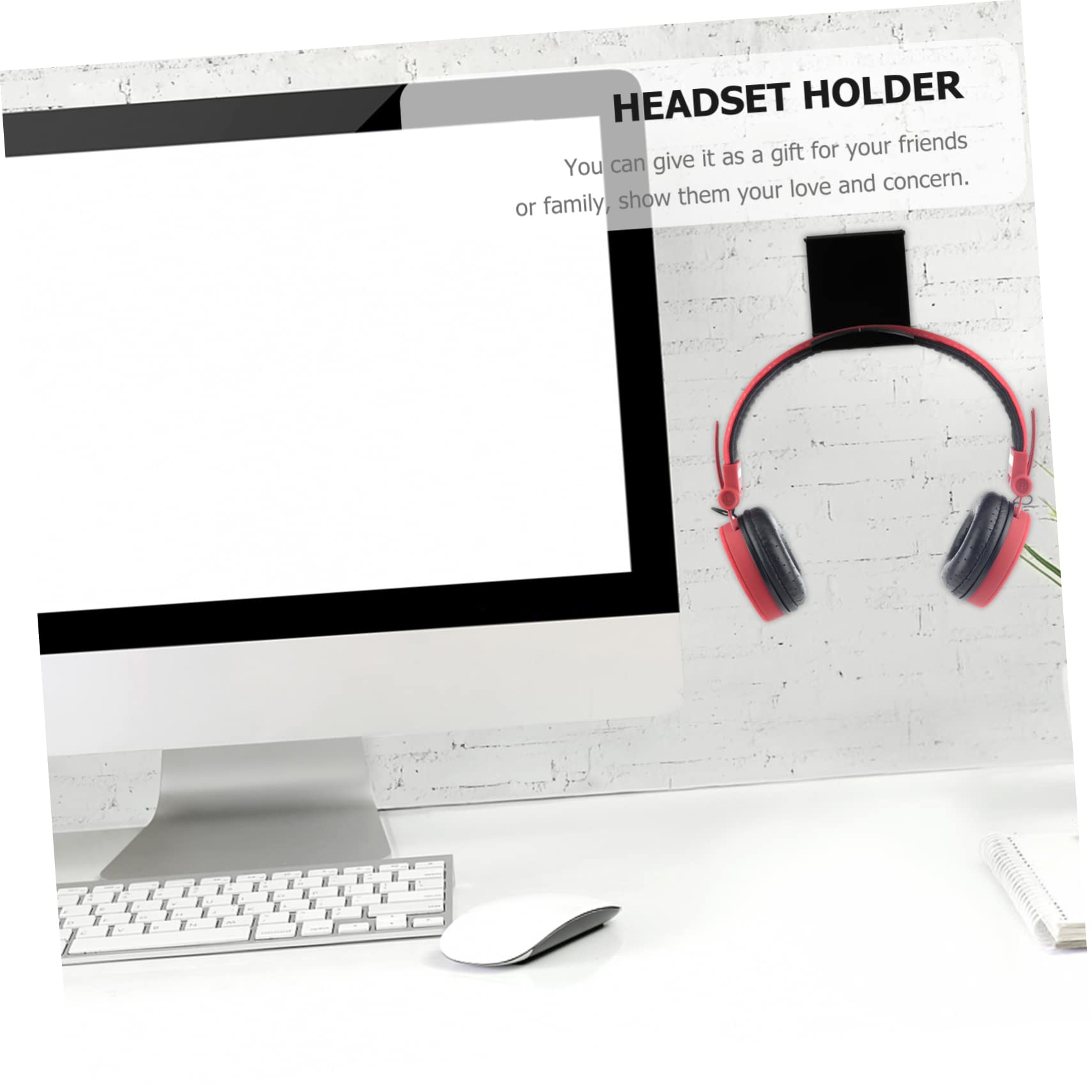 Angoily 2-Pack Clear Acrylic Headphone Hanger Wall Mount - Space-Saving Headset Stand Holder for Gaming, Office & Home Organization