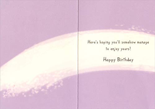 Funny Cat Birthday Card - Designer Greetings Risque Humorous Card with Cat Eating Cake, Drinking & Blowing Candles | Perfect for Adult Friends & Cat Lovers Birthday Parties