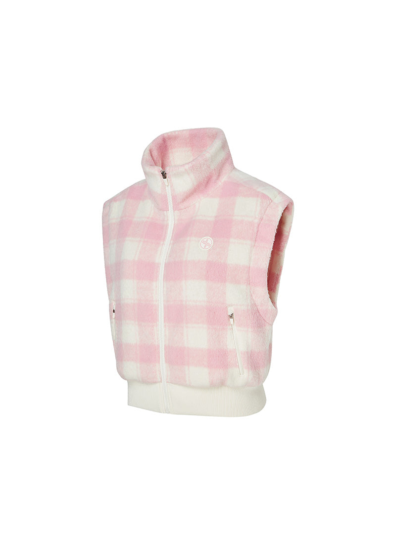 Wool-Like Checkered Zip-Up Vest for Men & Women - Cozy Winter Layering & Outdoor Activities