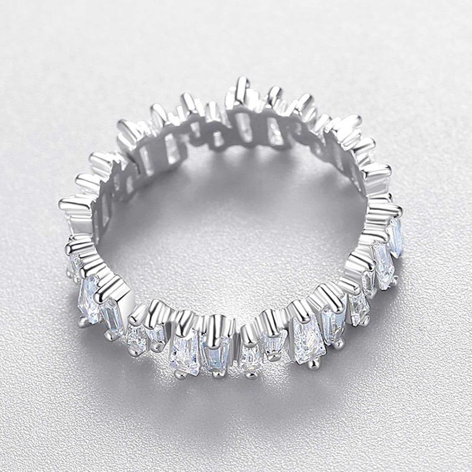 925 Sterling Silver Women's Engagement & Wedding Band Set with Irregular Cubic Zirconia - Elegant Bridal Jewelry for Proposals, Anniversaries & Special Occasions