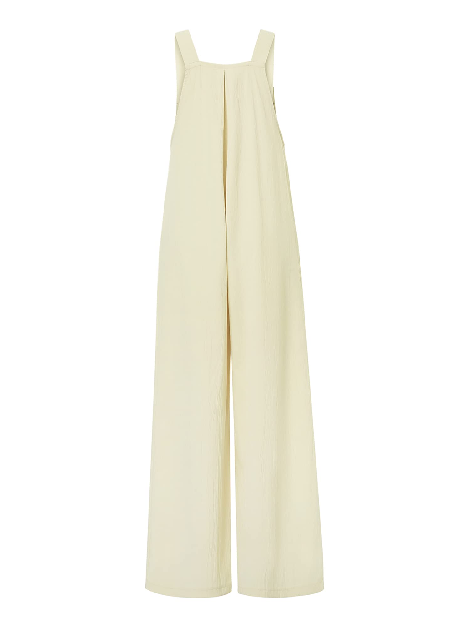 Kaipiclos Women's Baggy Overalls - Plus Size Wide Leg Jumpsuit, Solid Color Loose Linen Suspender Overalls with Pockets | Casual Summer Outfit, Beach Wear, Street Style Fashion