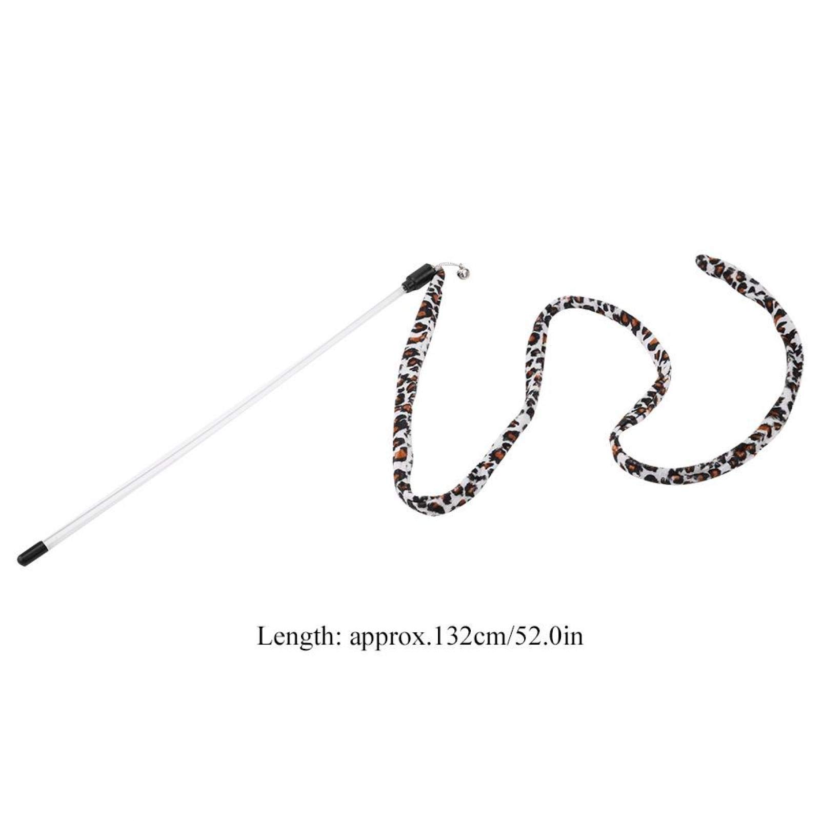 Naroote Interactive Cat Wand Toy with Leopard Print Tail & Bell - Fun Teaser String Toy for Cats & Kittens - Perfect for Indoor Play, Exercise & Bonding with Your Pet