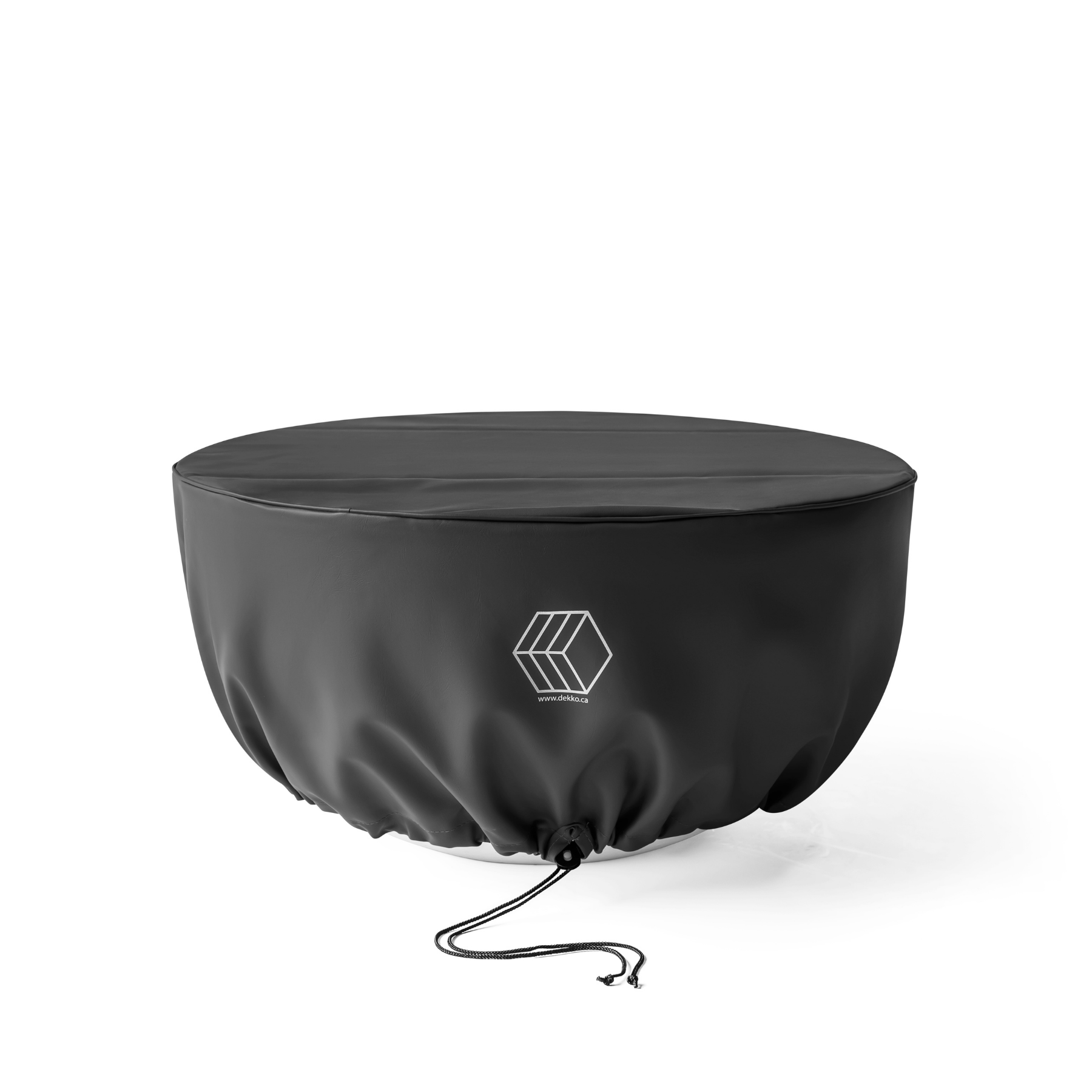 Dekko Serenade 32-Inch Concrete Fire Bowl with Cover - Outdoor Fire Pit for Patio, Garden, Backyard & Camping