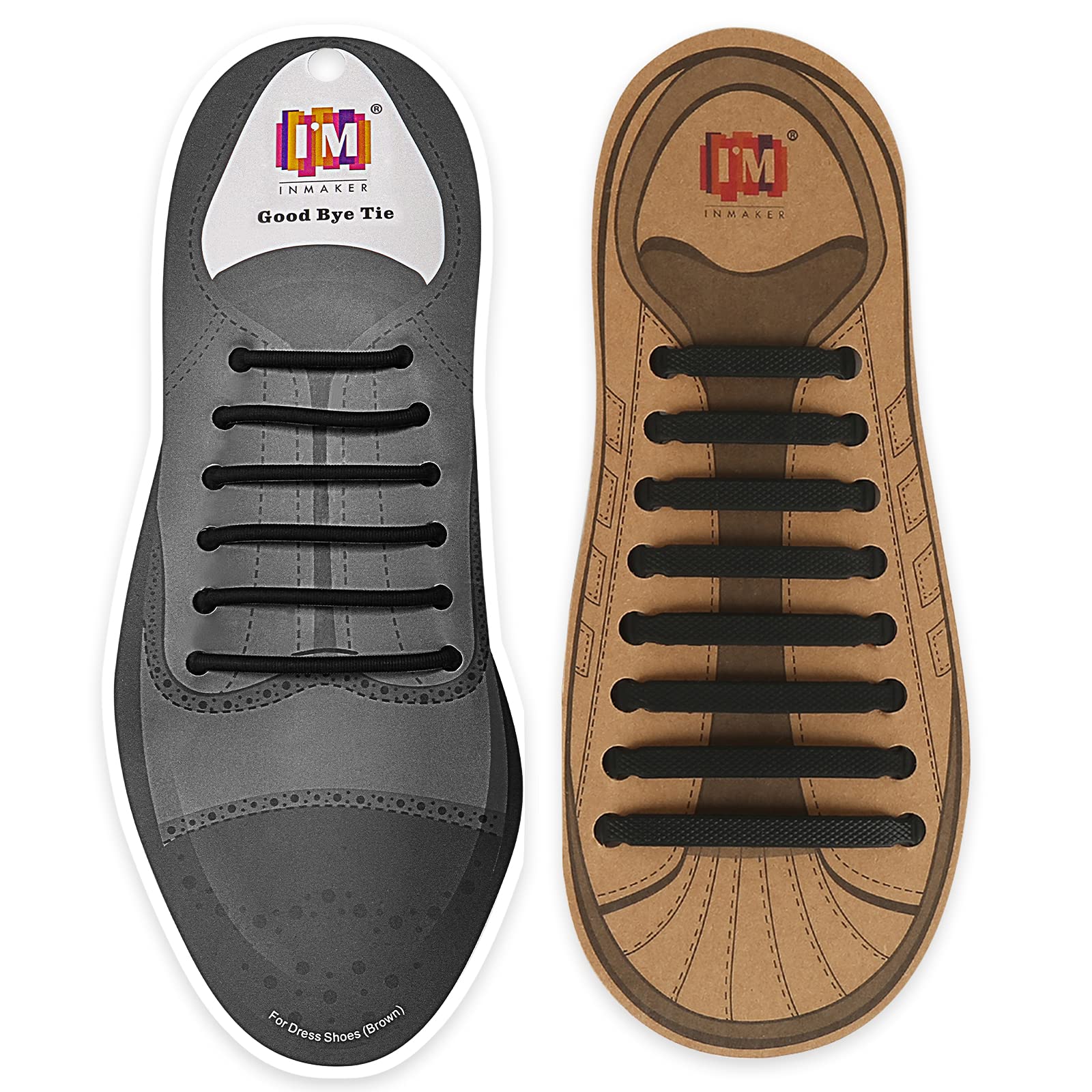 INMAKER No Tie Shoelaces for Adults - Elastic Silicone Tieless Laces for Men's Dress Shoes | Perfect for Business, Work & Formal Occasions