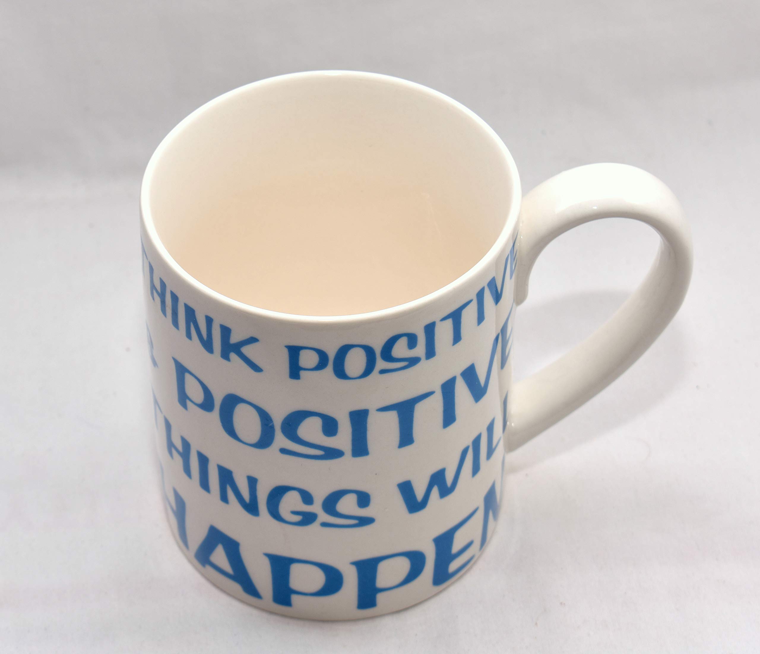 16oz Think Positive Ceramic Coffee Mug - Inspirational Motivational Gift for Office, Home & Travel - Perfect for Hot Tea, Coffee & Soups