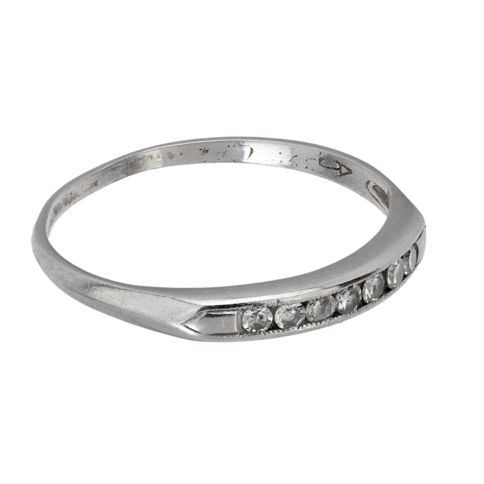 Art Deco Diamond Platinum Wedding Band Ring for Women - Vintage Inspired Bridal Jewelry for Engagement, Anniversary & Special Occasions