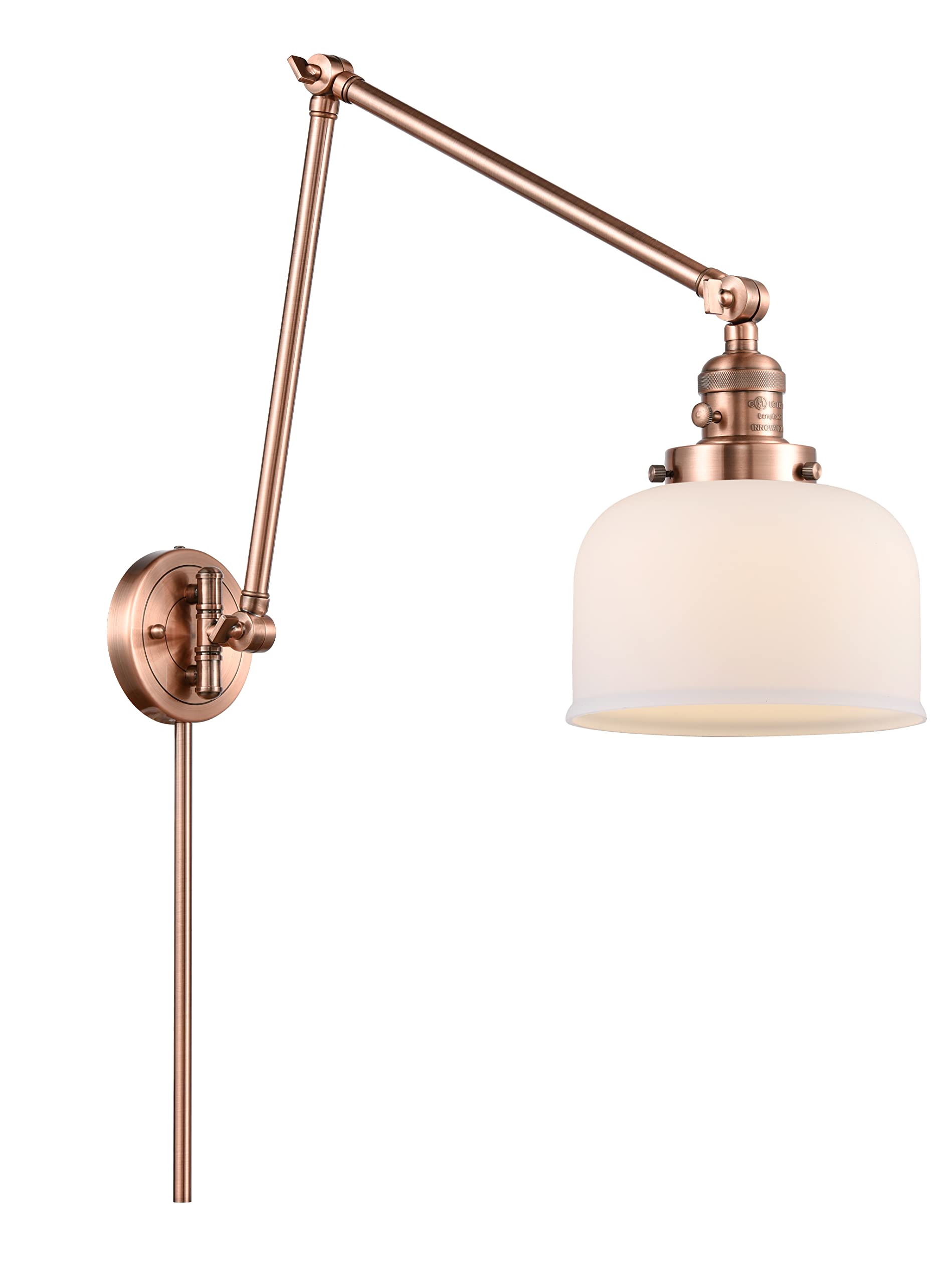 Franklin Restoration Collection LED Swing Arm Lamp - Adjustable Desk Light with Dimmable Brightness for Reading, Office, and Bedroom Use