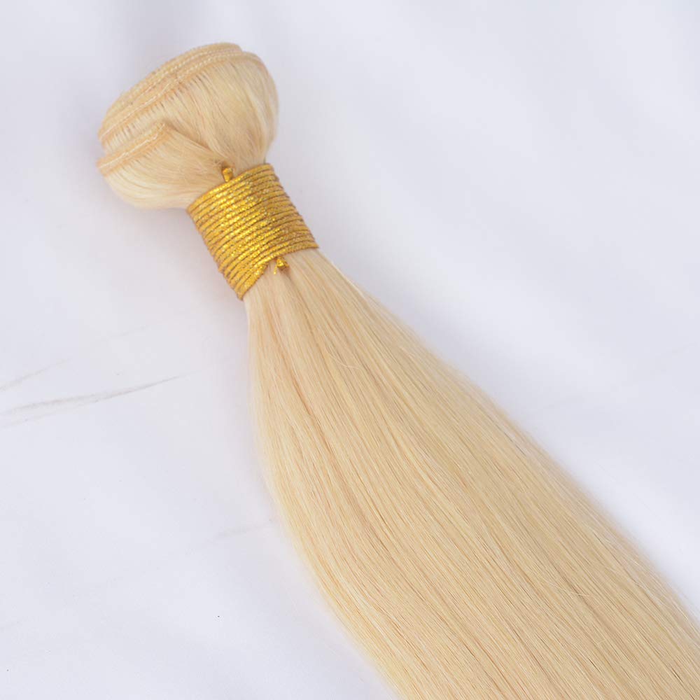 SeraphicWig 613 Blonde Human Hair Extensions - 100% Real Silky Straight Bundles for Women (1 Bundle 24inch 100g) | Perfect for Daily Wear, Parties & Special Occasions