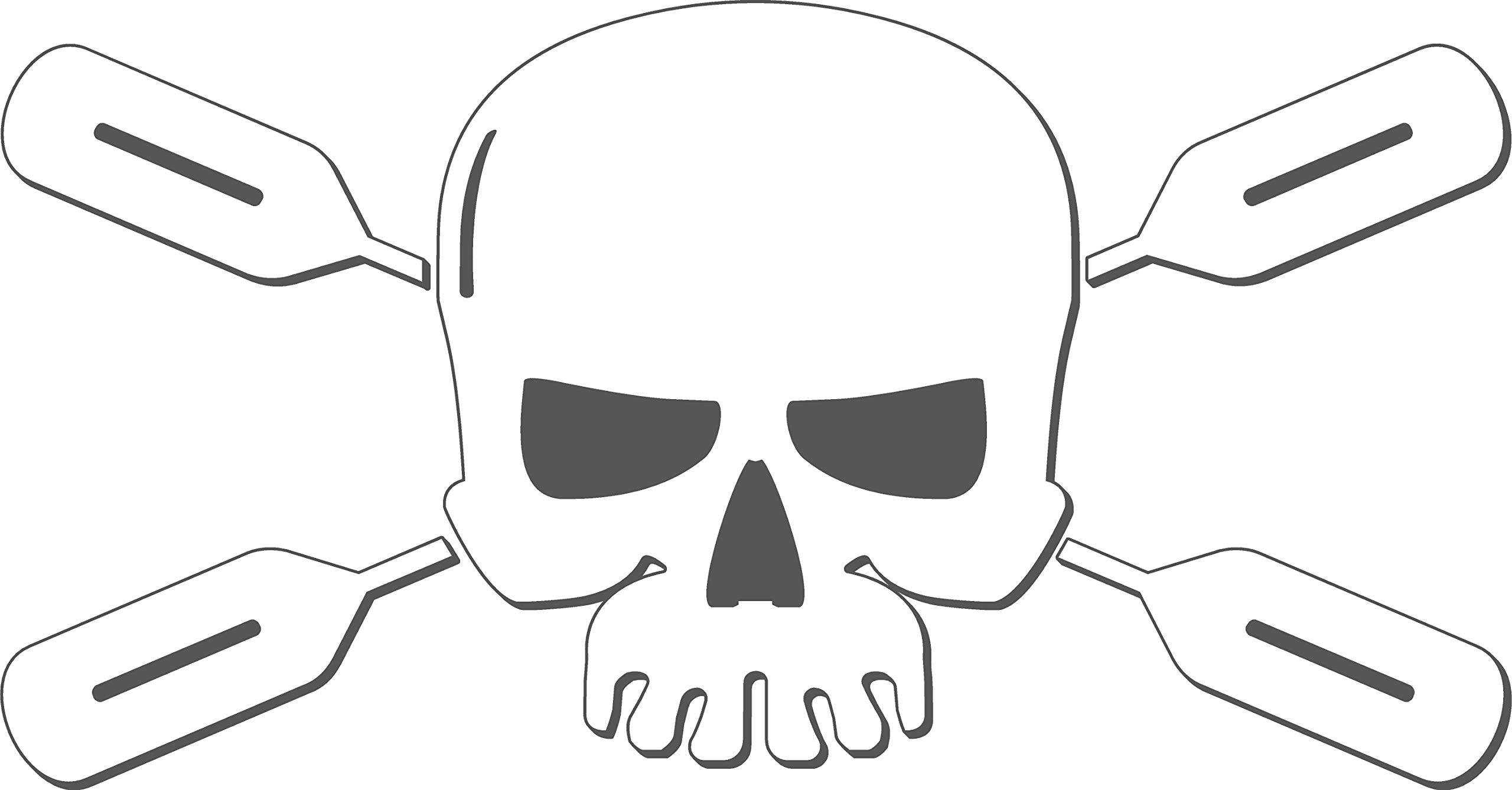 Skull Kayak Paddles & Decals - Premium White Vinyl Die-Cut Stickers for Kayaking Enthusiasts - Perfect for Kayak Paddle Decoration, Boat Accessories & Water Sports Gear