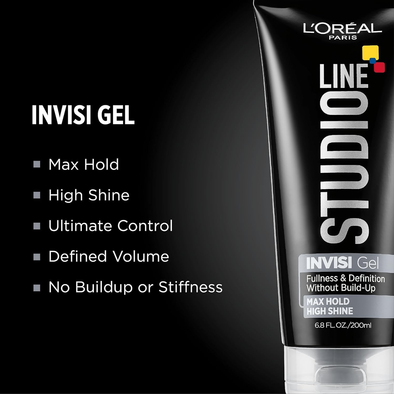 L'Oreal Paris Studio Line INVISI Gel - Strong Hold Hair Styling Gel, 6.80 oz (Pack of 3) | No Flakes, Flexible Control for All Hair Types | Perfect for Men & Women's Daily Styling, Special Occasions & Professional Salon Looks