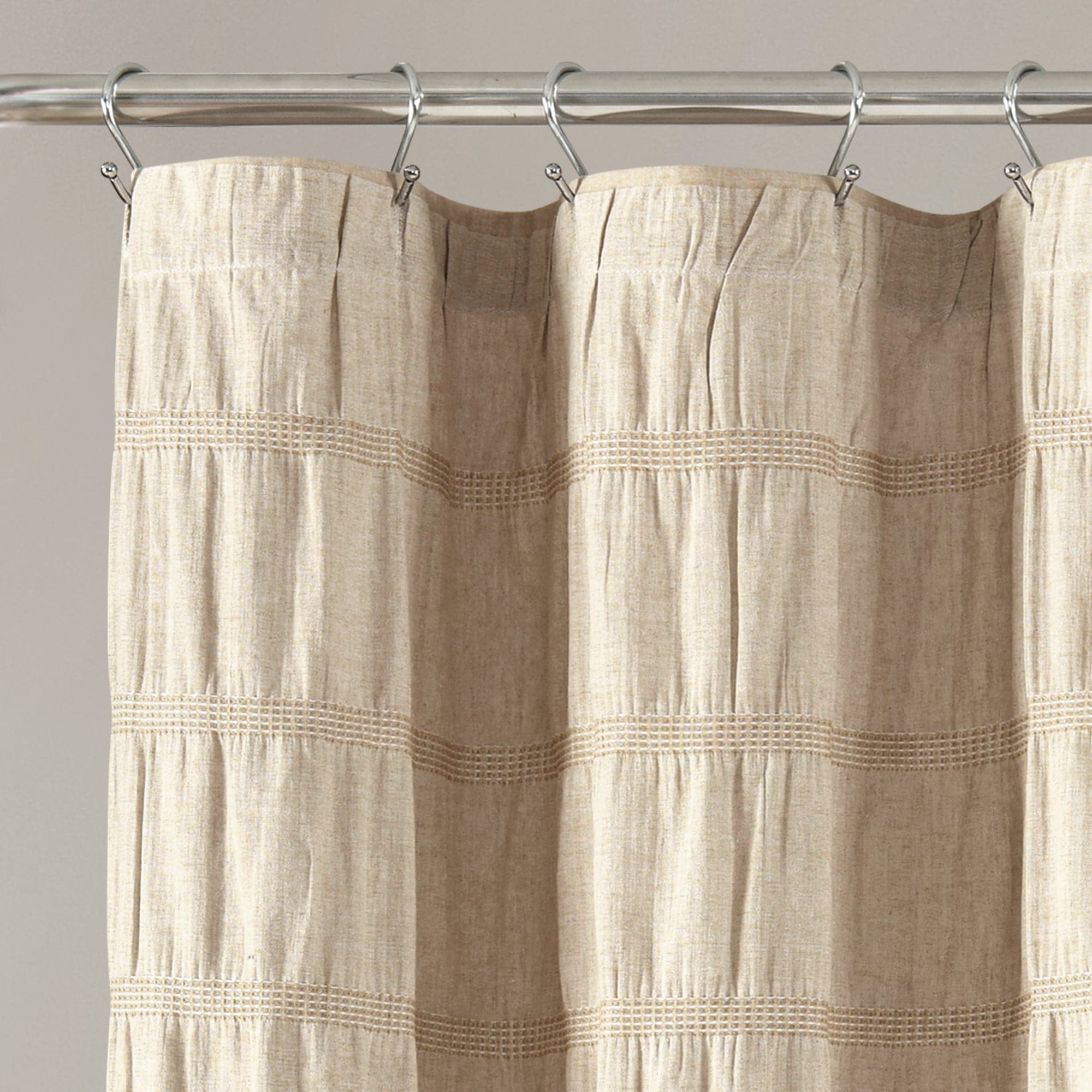 Stylish Waffle Stripe Woven Cotton Shower Curtain - Breathable Bathroom Decor for Modern Homes | Perfect for Spa-Like Showers & Guest Bathrooms