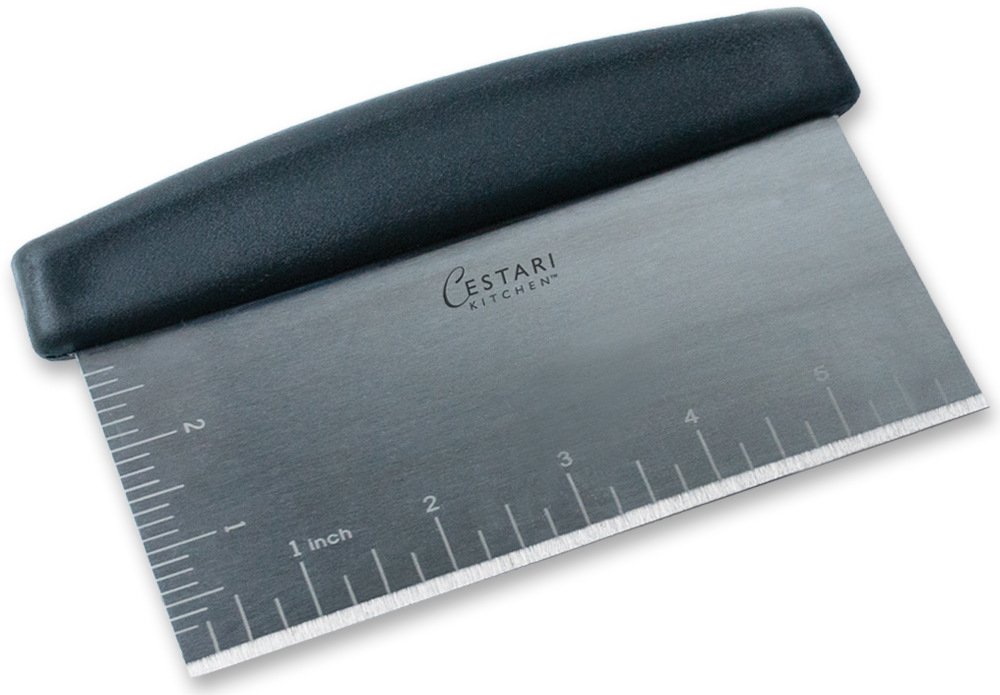 Professional Stainless Steel Dough Scraper & Bench Knife - Heavy Duty Pastry Cutter for Baking Bread, Pizza Dough, Chocolate, Nuts & Herbs | Ideal for Home Bakers & Professional Chefs | Perfect for Kitchen, Bakery & Cooking Classes