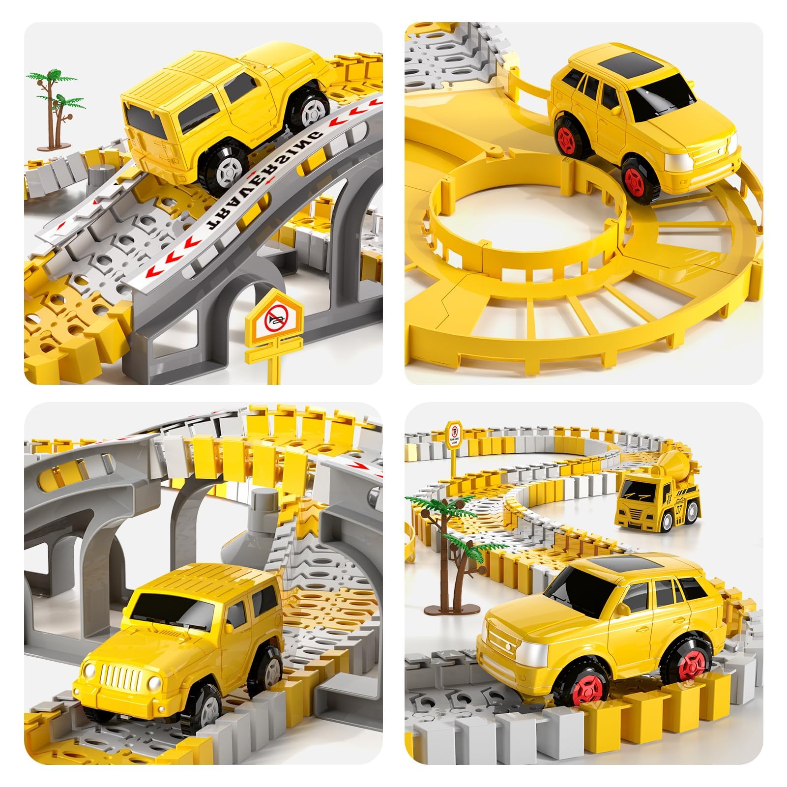 iHaHa 236 PCS Race Track & Construction Car Toy Set for Toddlers - STEM Learning Toys for 2 3 4 5 Year Old Boys - Perfect Christmas Birthday Gift for Kids - Indoor Play & Outdoor Adventure Toys