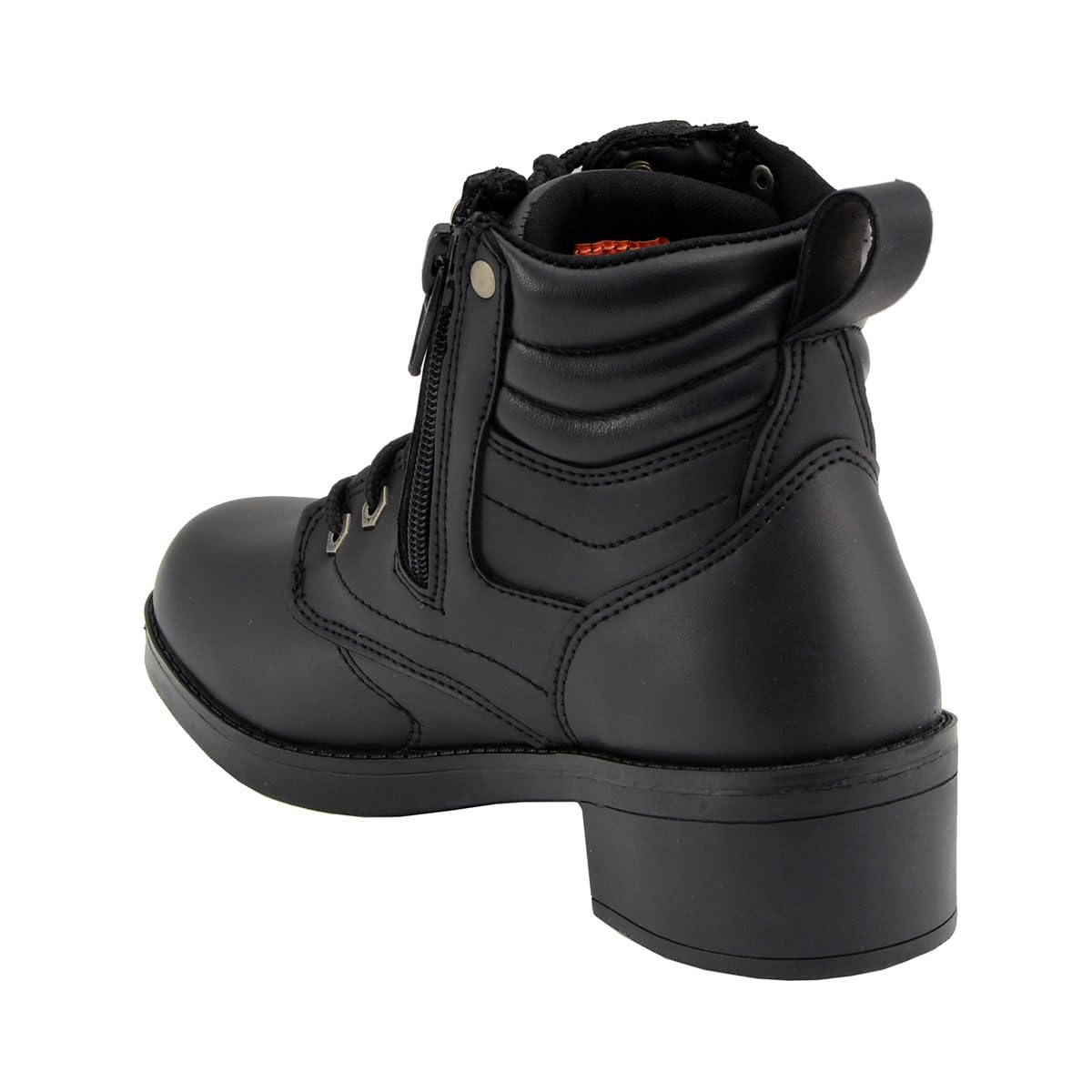 Milwaukee Leather MBK9275 Boys Black Lace-Up Boots with Side Zipper - 1.5 Inch Heel - Durable Leather Shoes for Kids - Perfect for School, Outdoor Play & Casual Wear