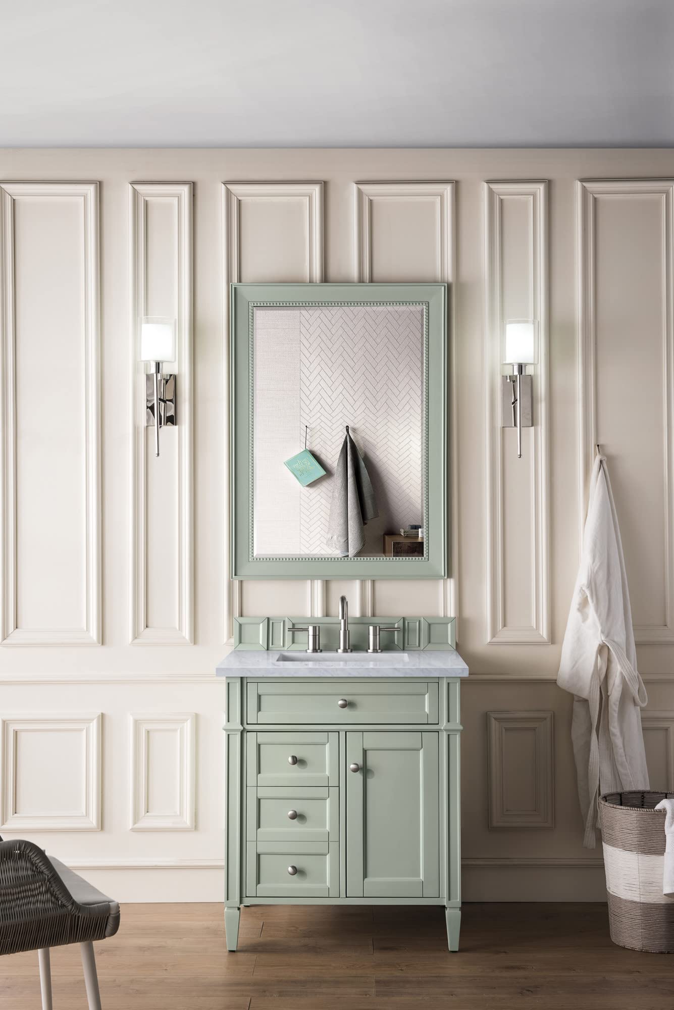 Bright White Rectangular Wall Mirror - Modern Home Decor for Bathroom, Bedroom & Entryway