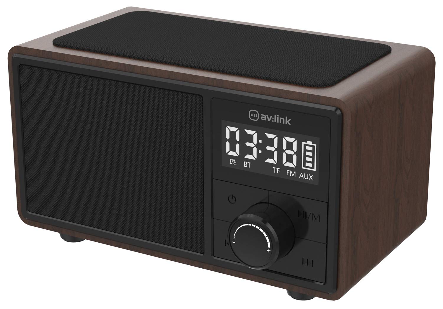 Portable Bluetooth Speaker with Alarm Clock, FM Radio & Wireless Charging - Perfect for Bedroom, Office, and Travel Use