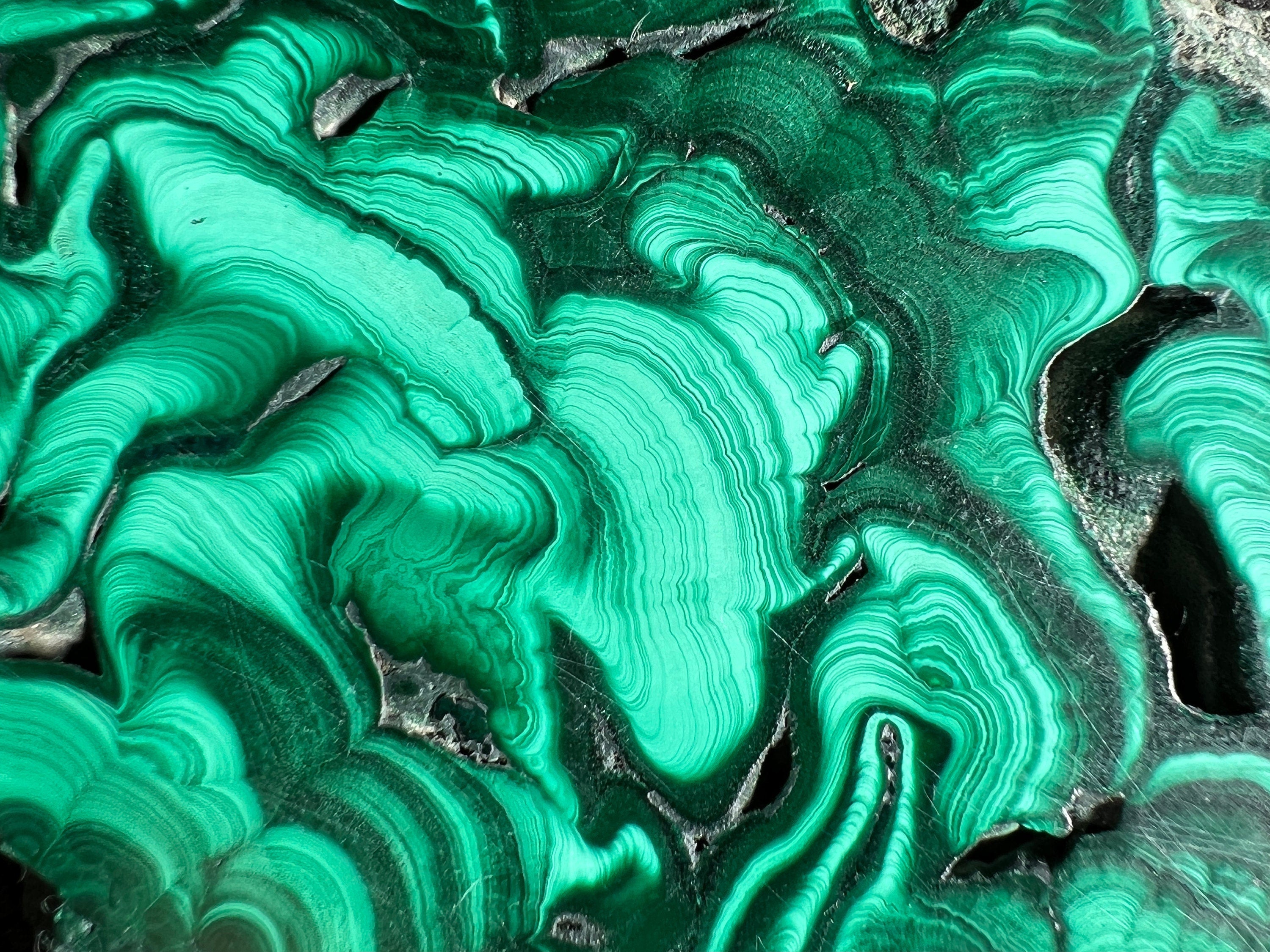 Premium MALACHITE Crystal Slab - Natural Green Malachite Stone for Jewelry Making, Unique Handcrafted Gift & Home Decor (50437) | Perfect for DIY Crafts, Meditation Spaces & Luxury Interior Design