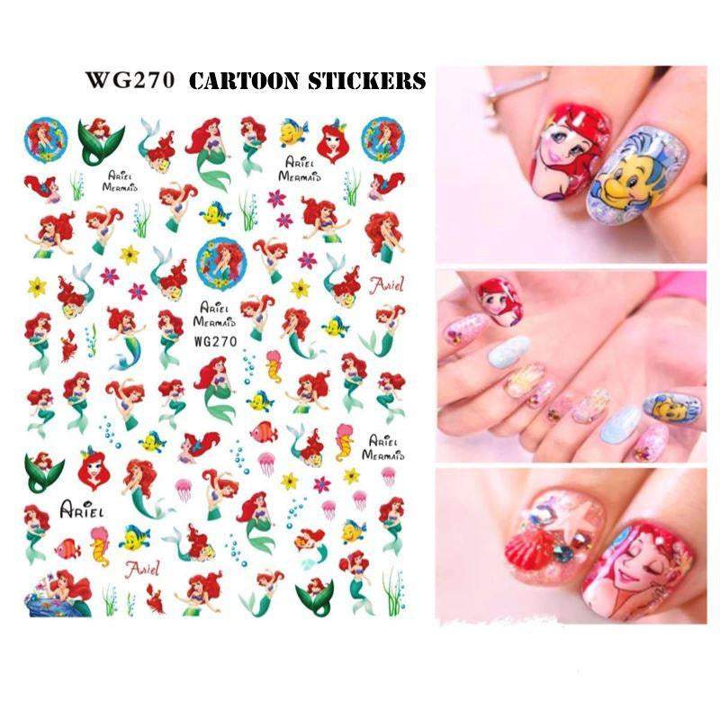 Cartoon Nail Art Stickers - Cute & Fun Self-Adhesive Nail Decals for Women & Girls - Perfect for Parties, Holidays, and Everyday Nail Art Designs