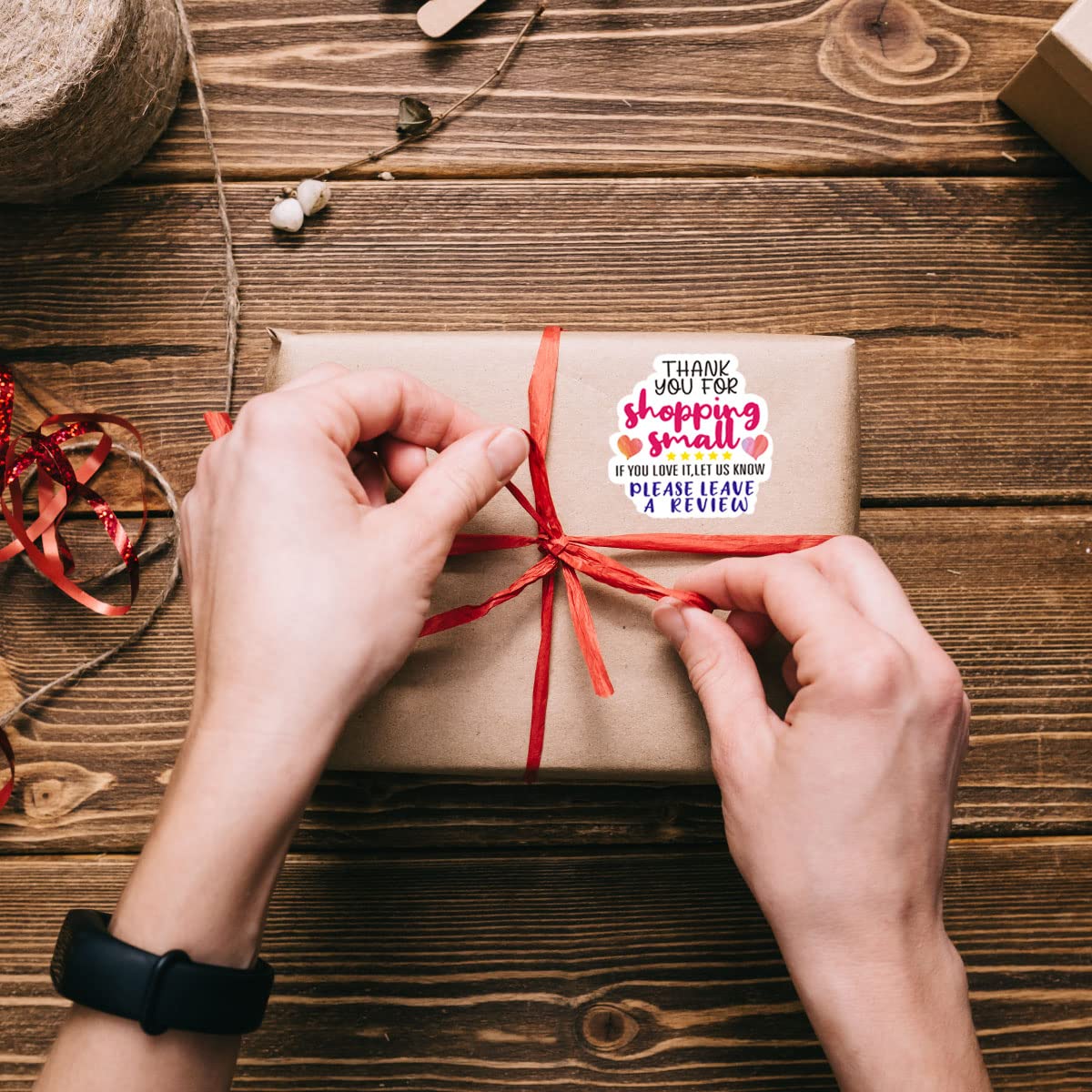 Handmade Thank You Stickers - 500 Labels Roll for Small Business | Gift Packaging & Retail